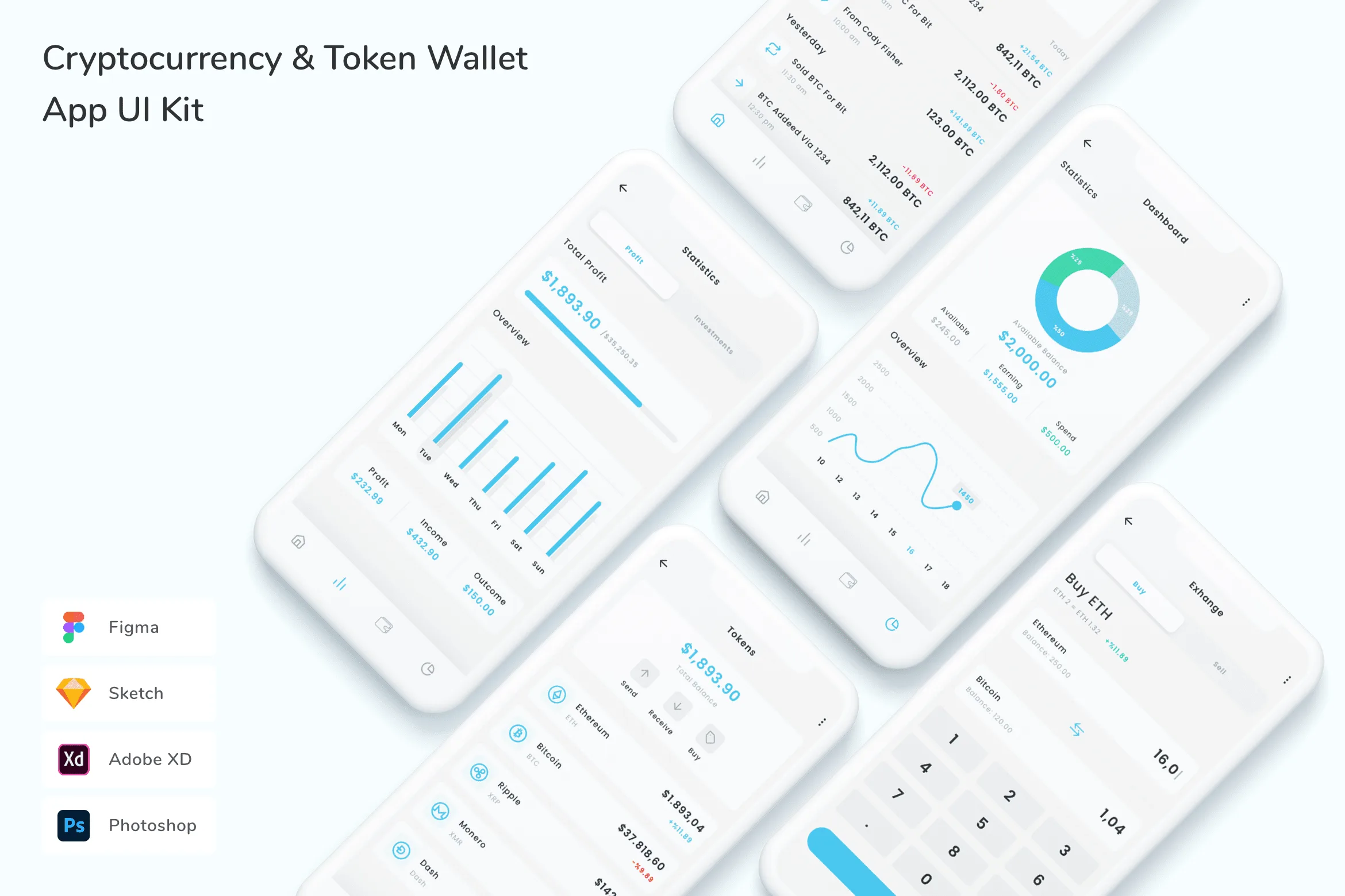 Cryptocurrency & Token Wallet App UI Kit