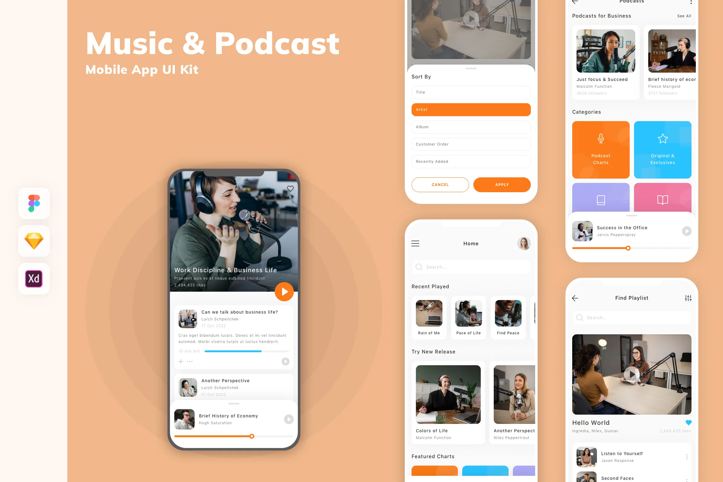 Music & Podcast Mobile App UI Kit