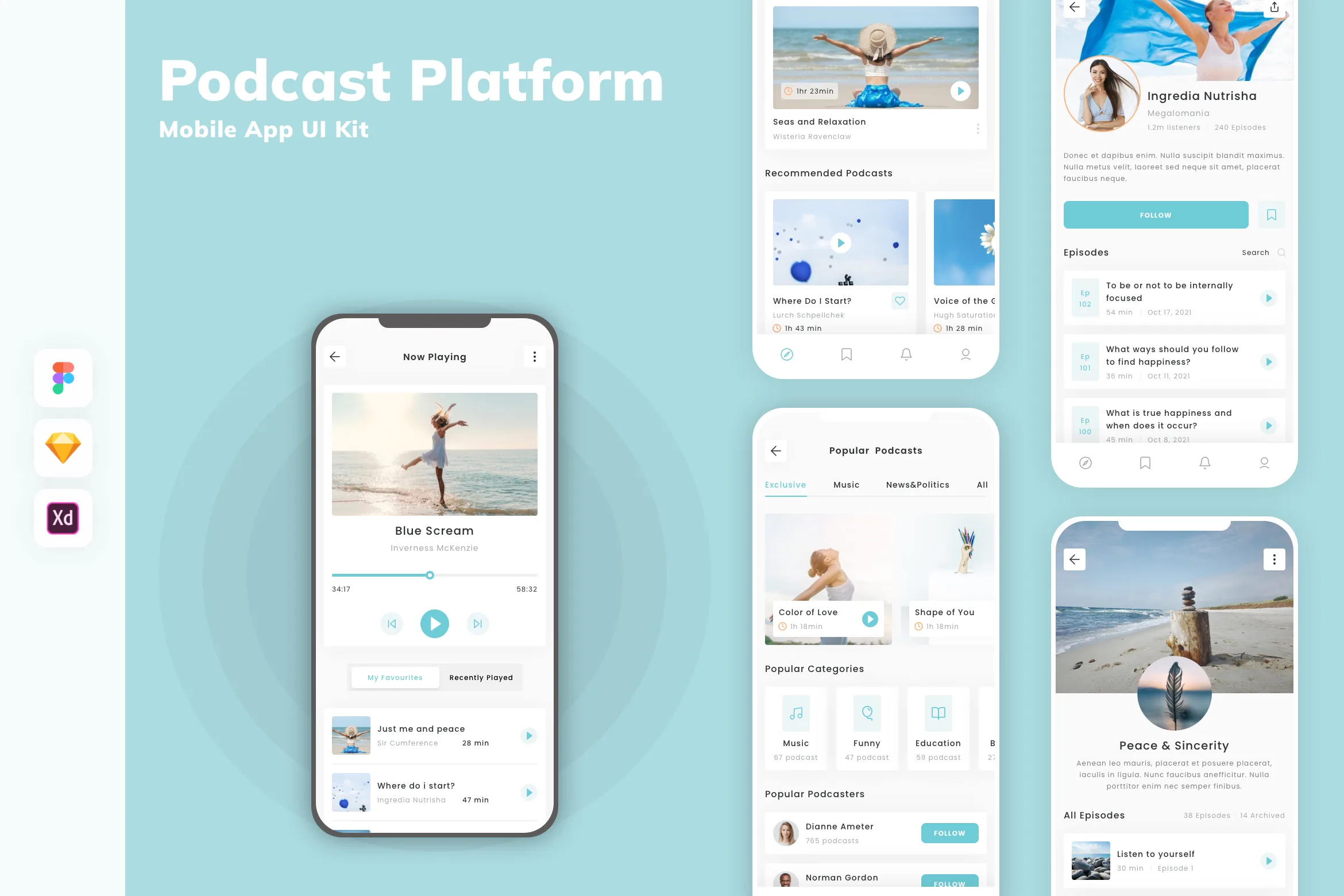 Podcast Platform Mobile App UI Kit