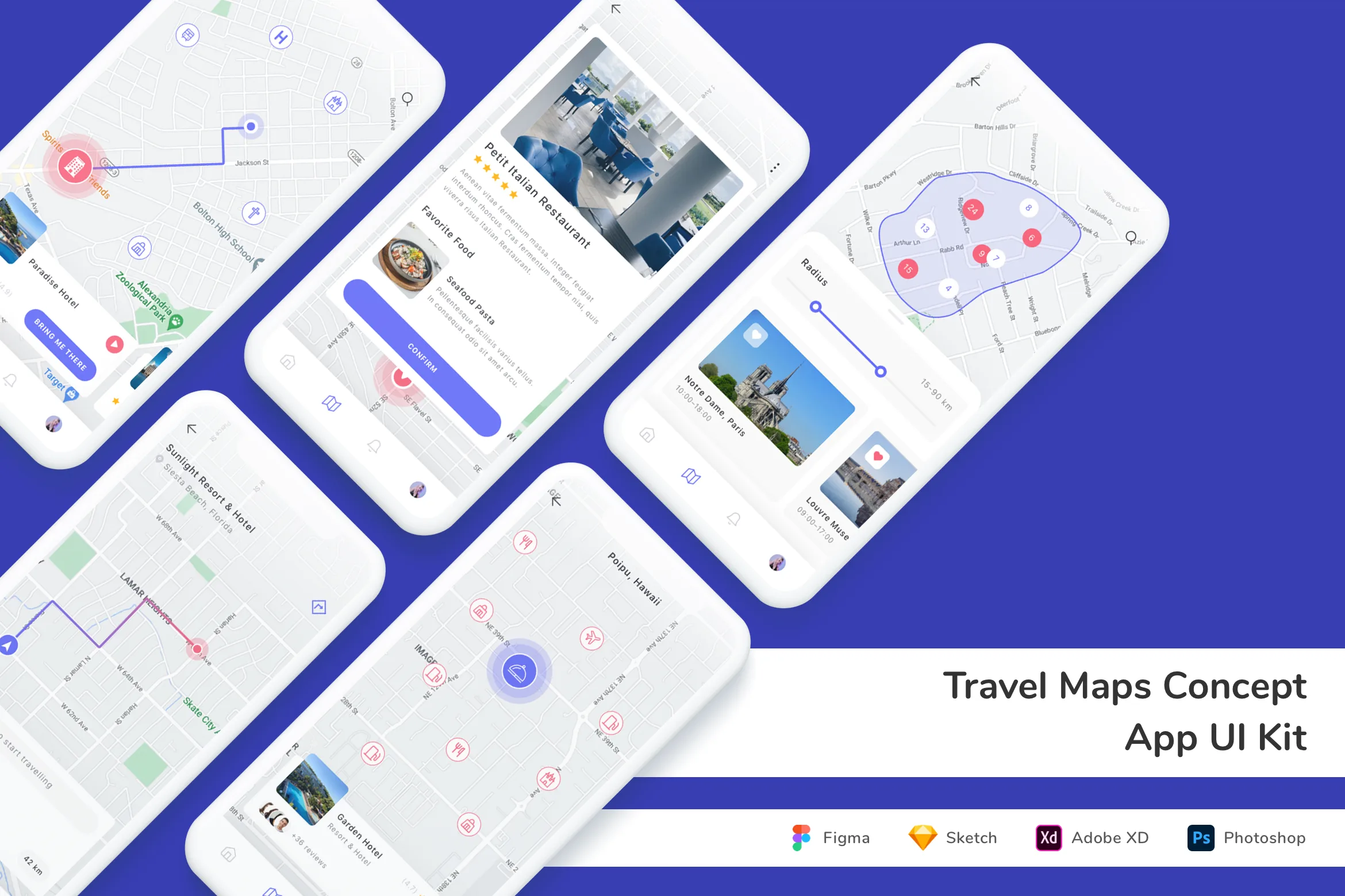 Travel Maps Concept App UI Kit