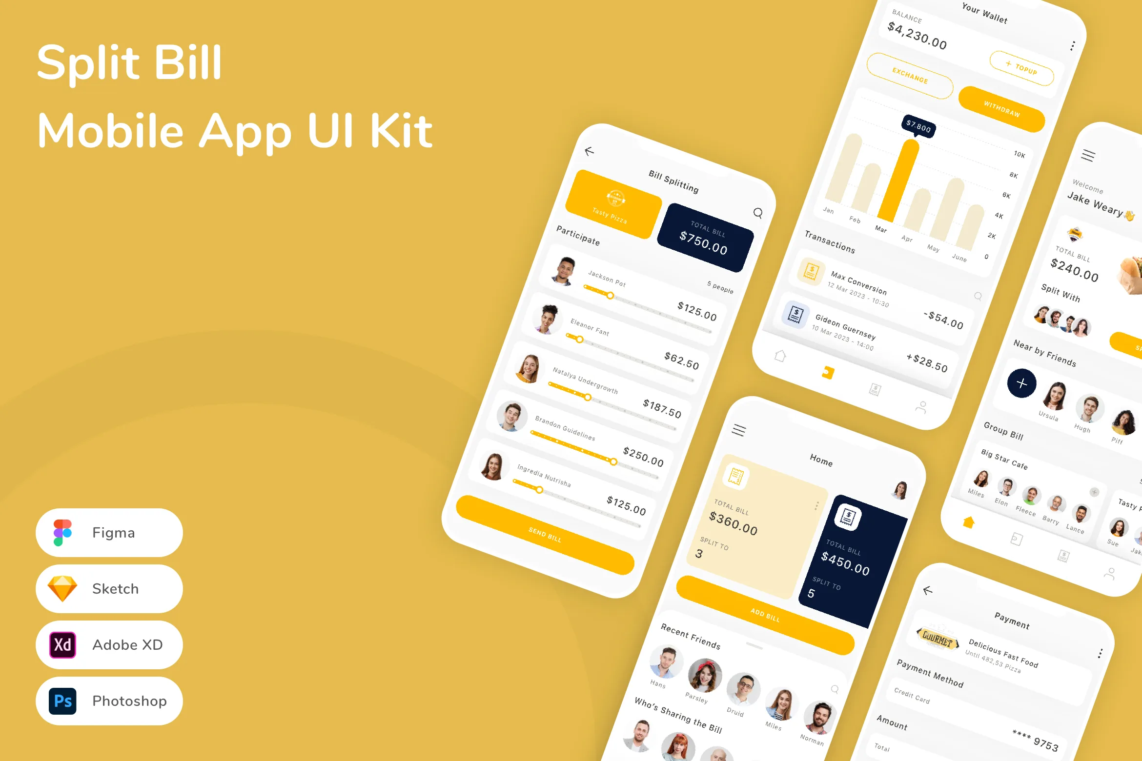 Split Bill Mobile App UI Kit