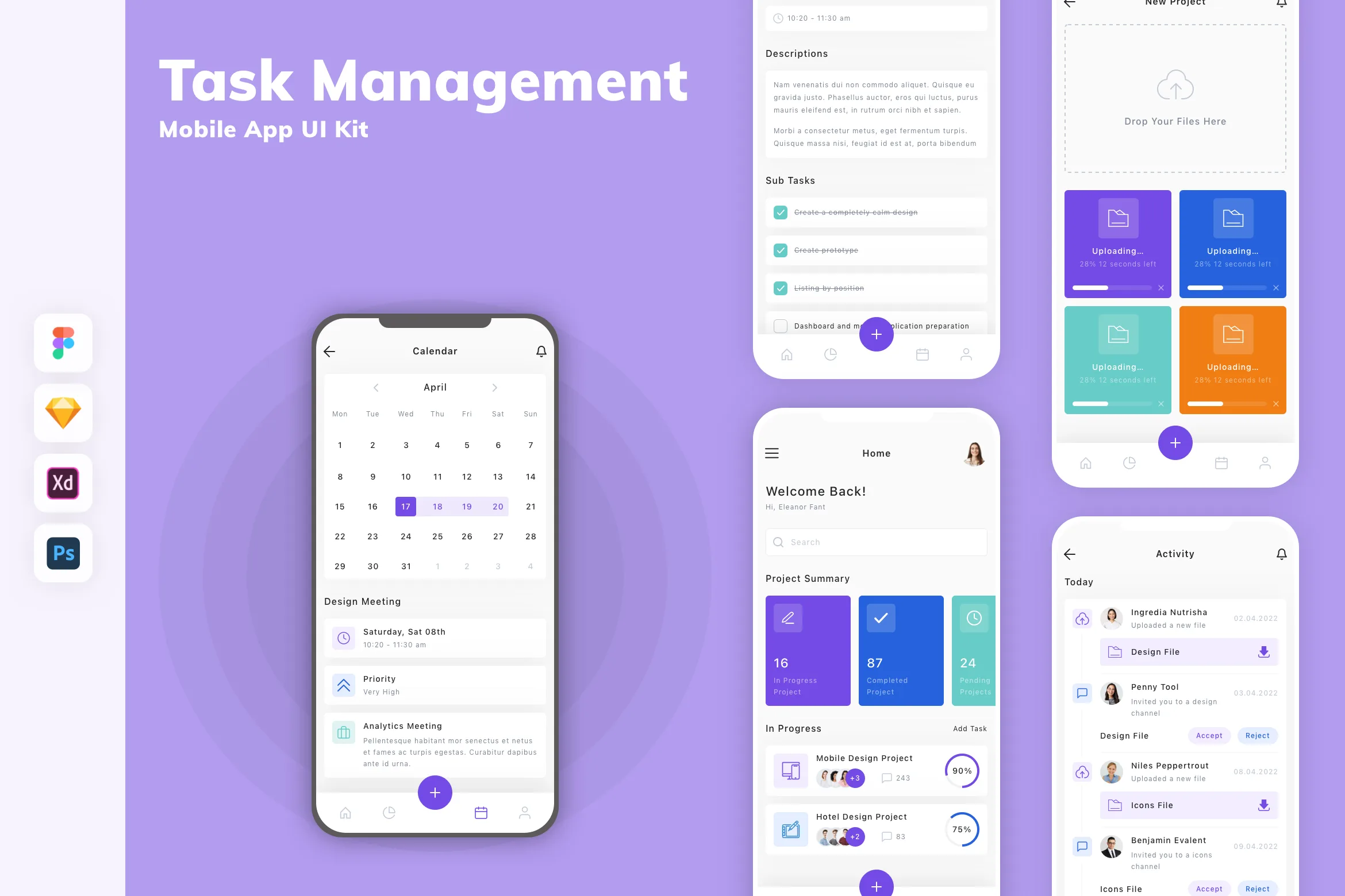 Task Management Mobile App UI Kit