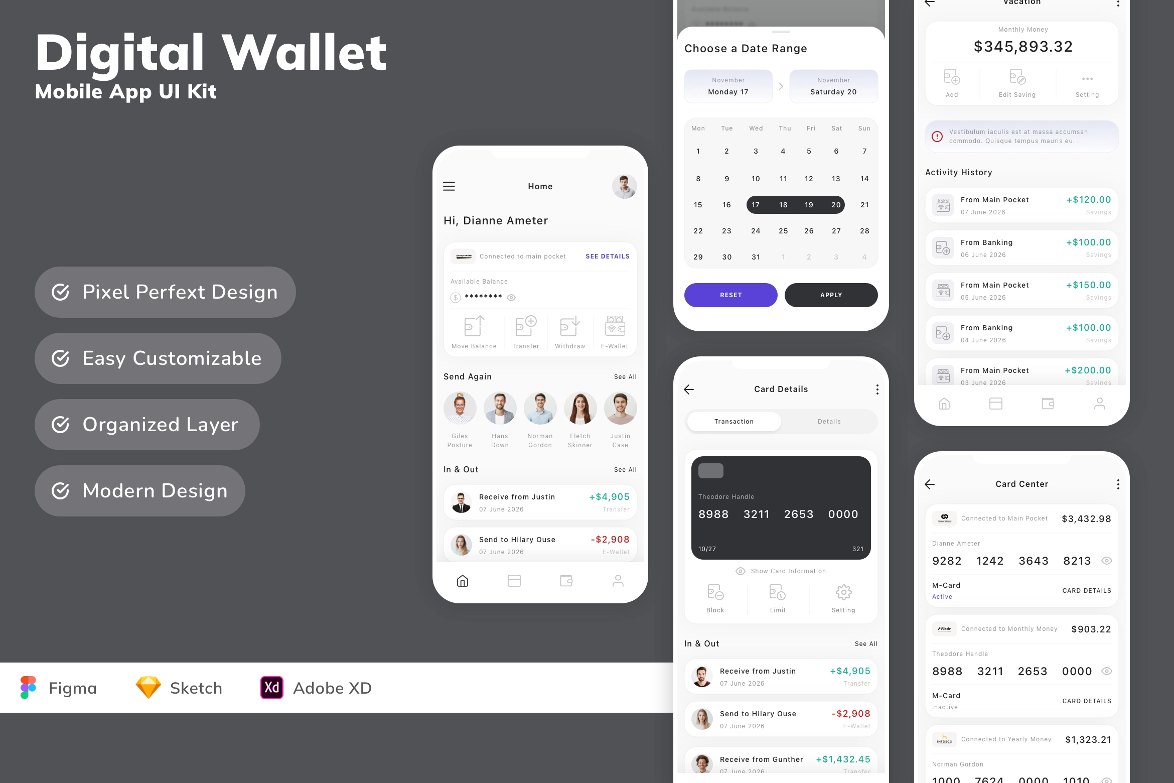 Digital Wallet Mobile App UI Kit