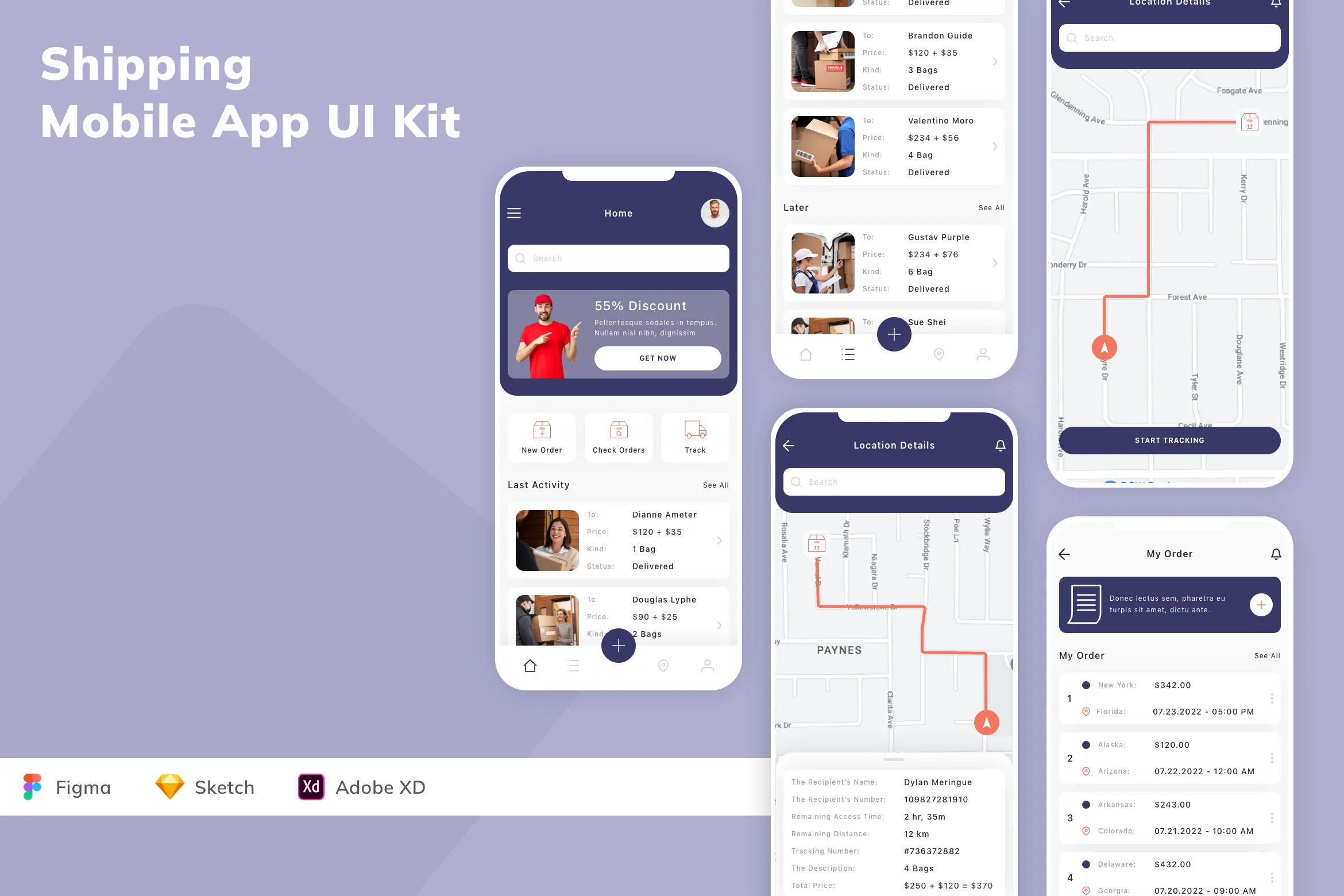 Shipping Mobile App UI Kit