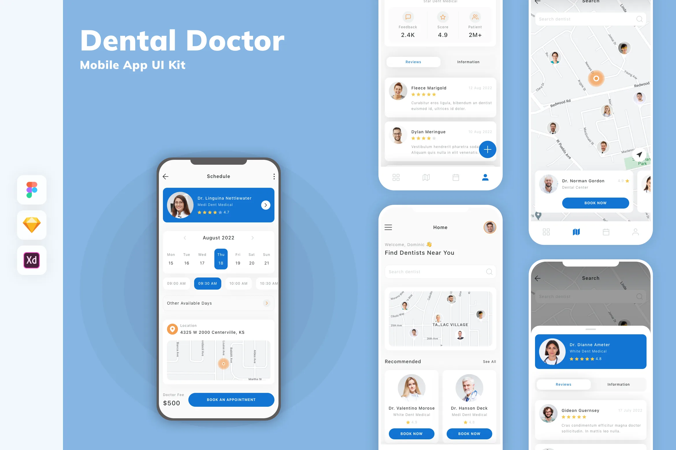 Dental Doctor Mobile App UI Kit