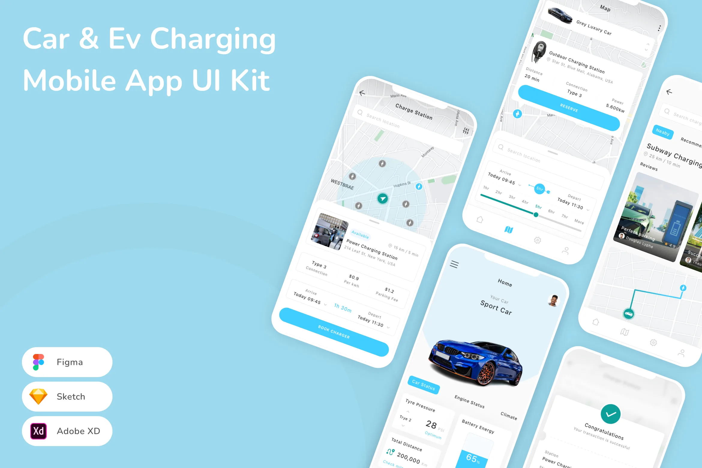 Car & Ev Charging Mobile App UI Kit