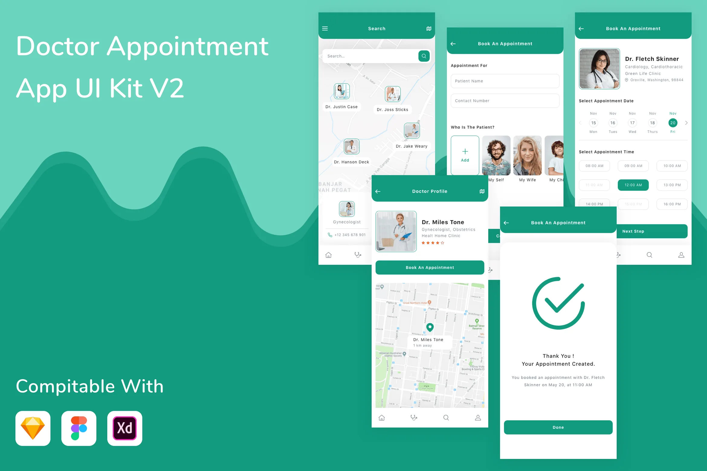 Doctor Appointment App UI Kit V2 