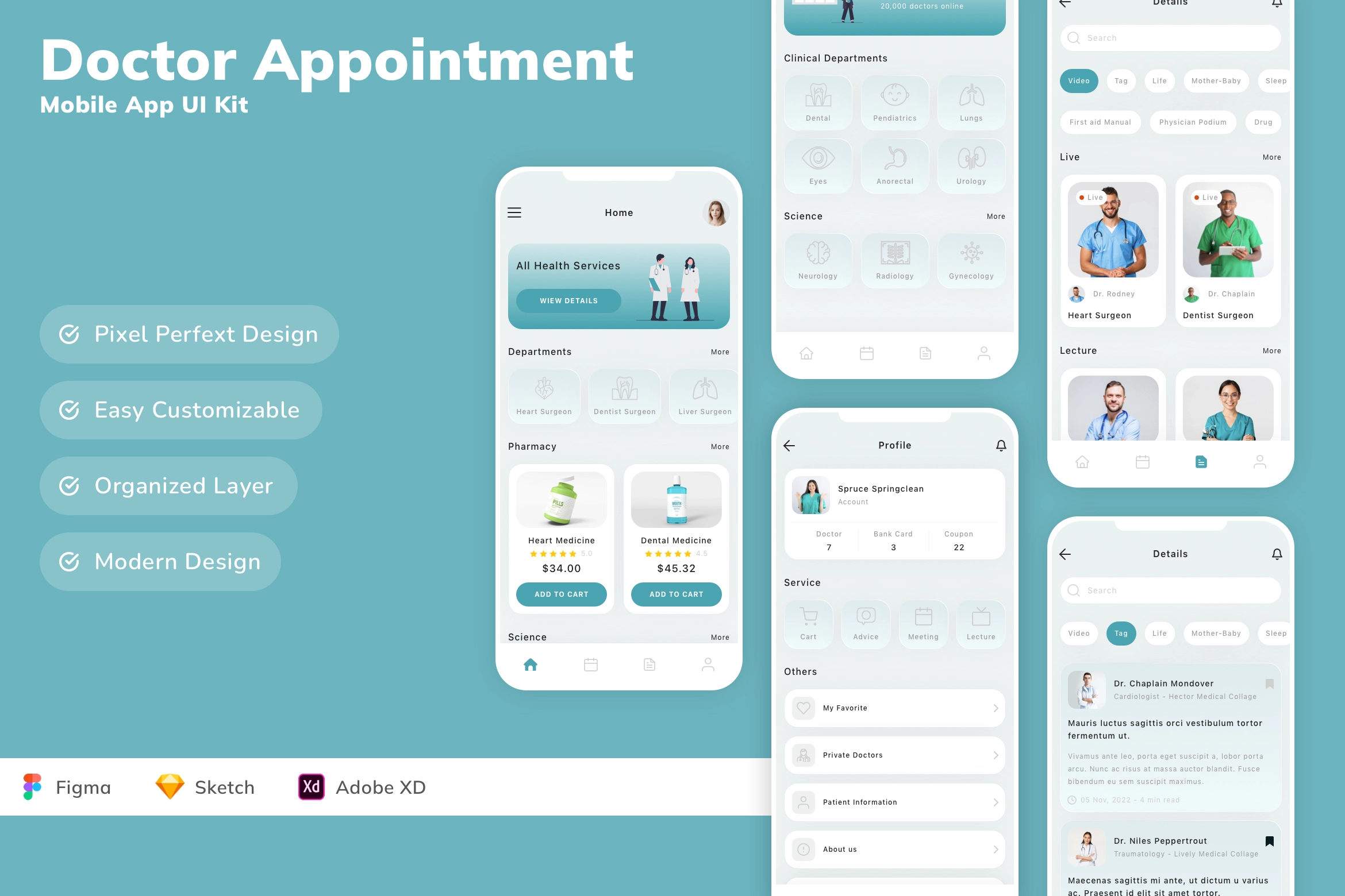 Doctor Appointment Mobile App UI Kit