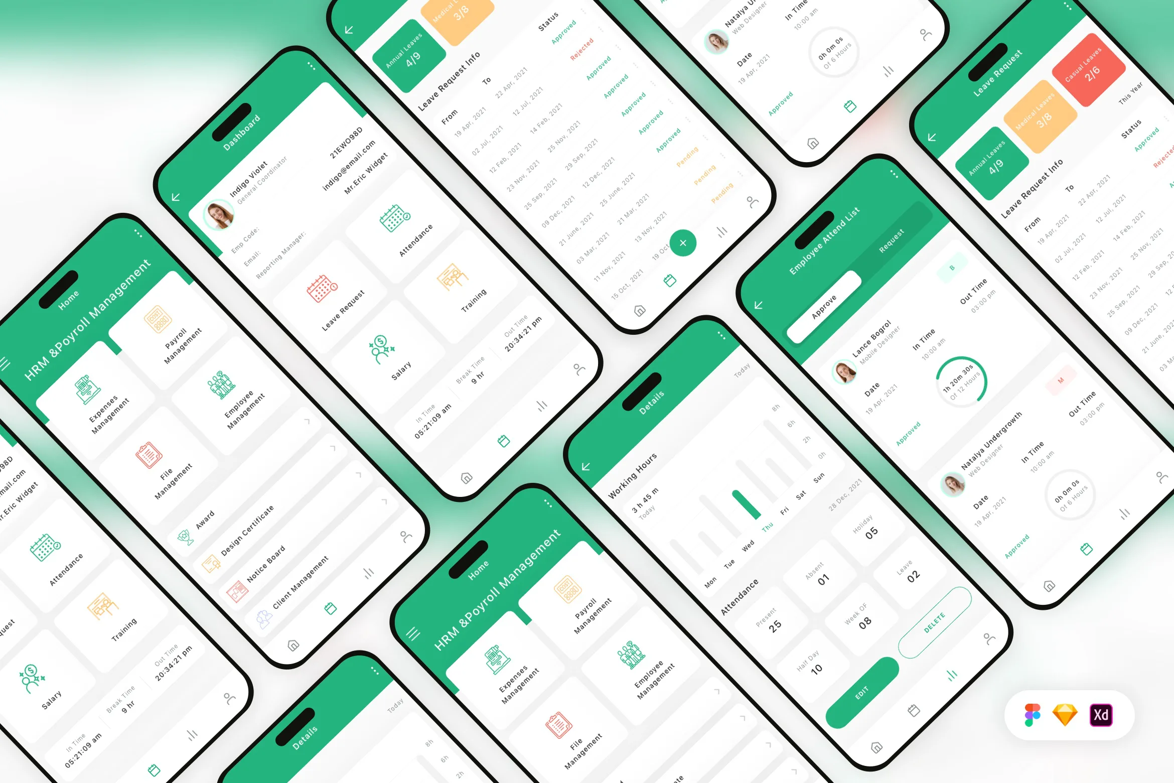 HRM & Payroll Management Mobile App UI Kit