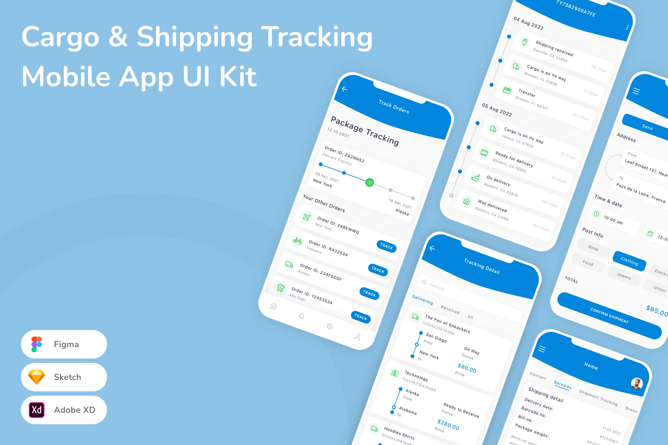 Cargo & Shipping Tracking Mobile App UI Kit