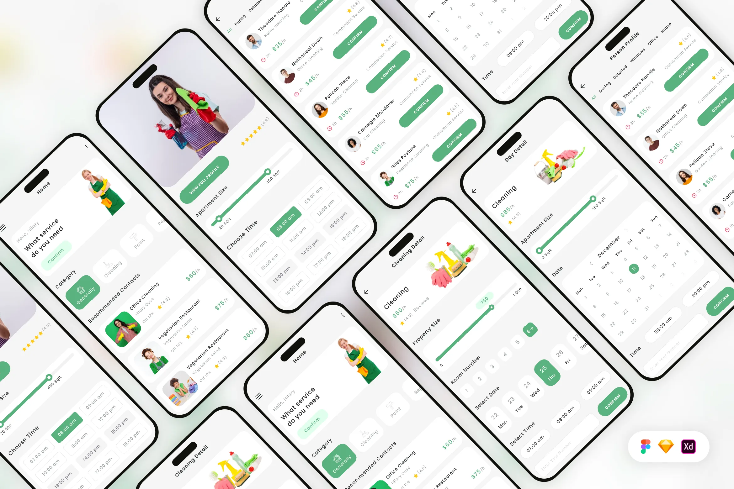 Cleaning Service Booking Mobile App UI Kit