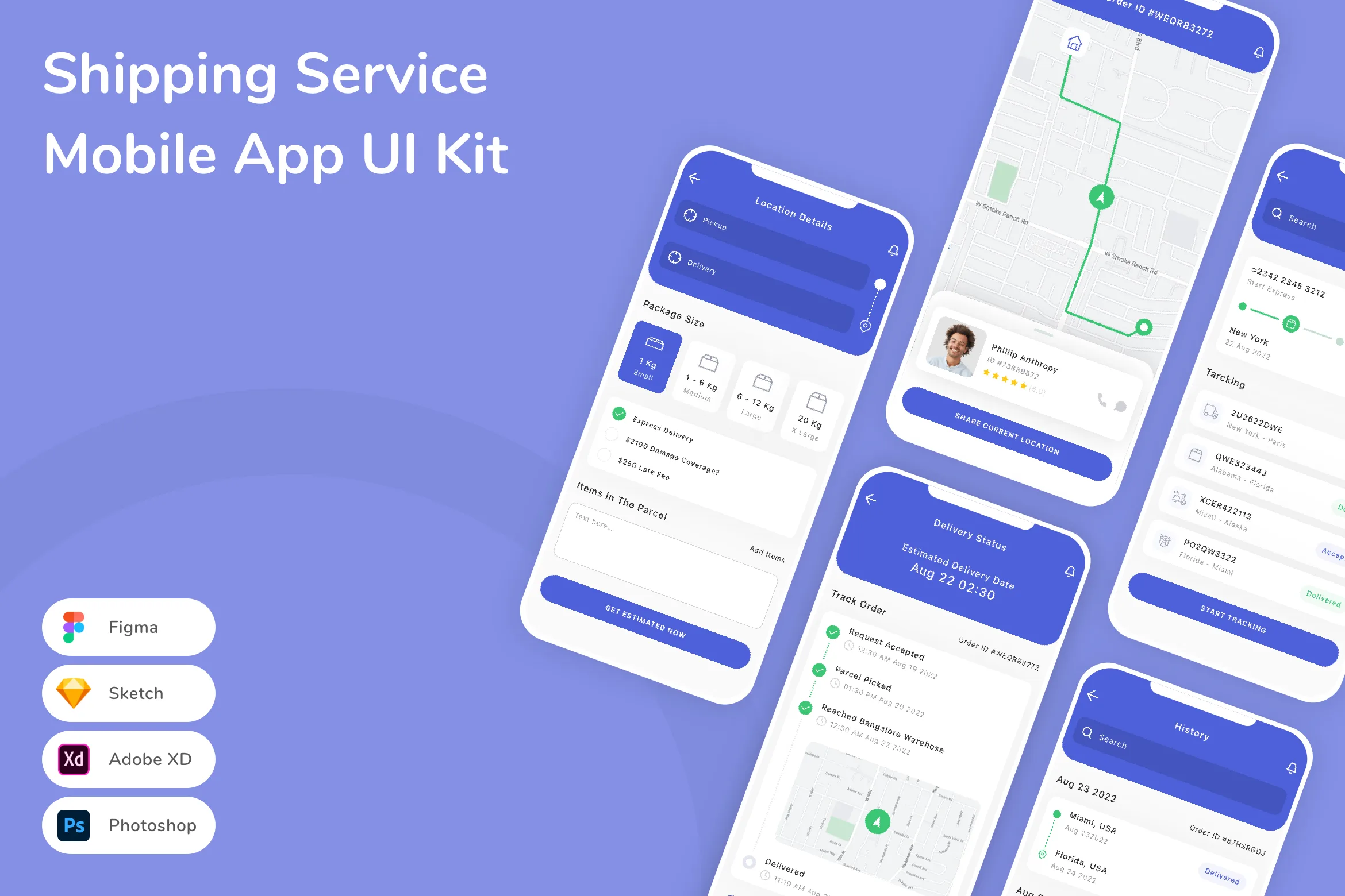 Shipping Service Mobile App UI Kit