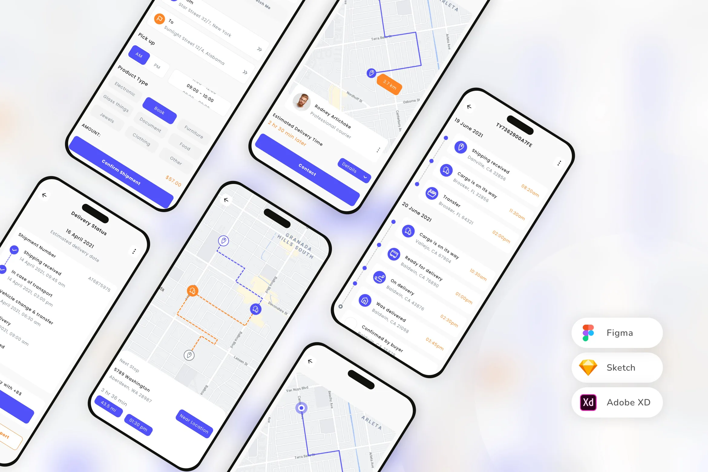 Shipping & Logistics Mobile App UI Kit