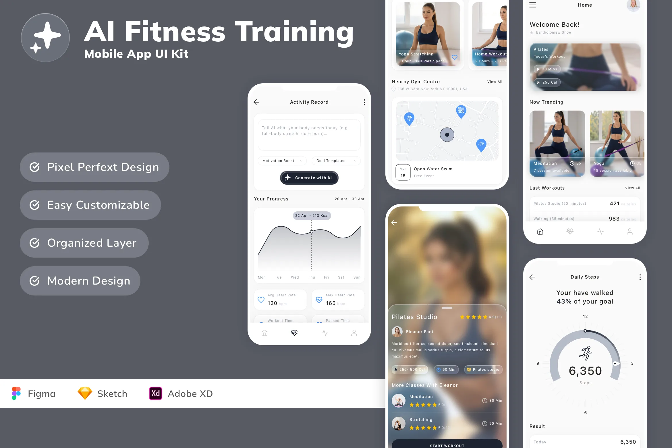 AI Fitness Training Mobile App UI Kit