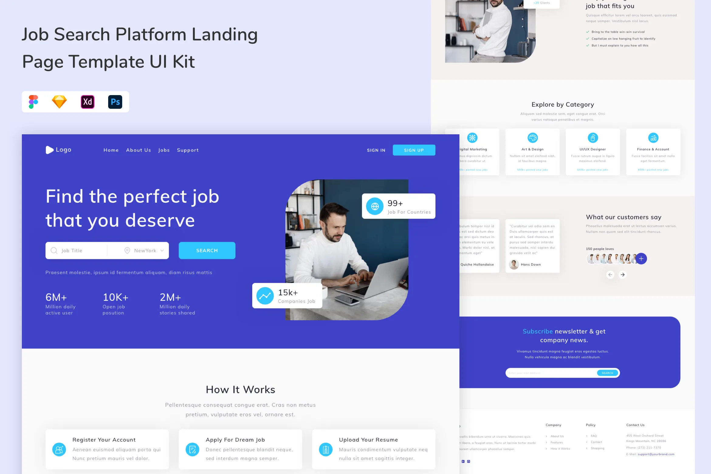 Job Search Platform Landing Page Template UI Kit