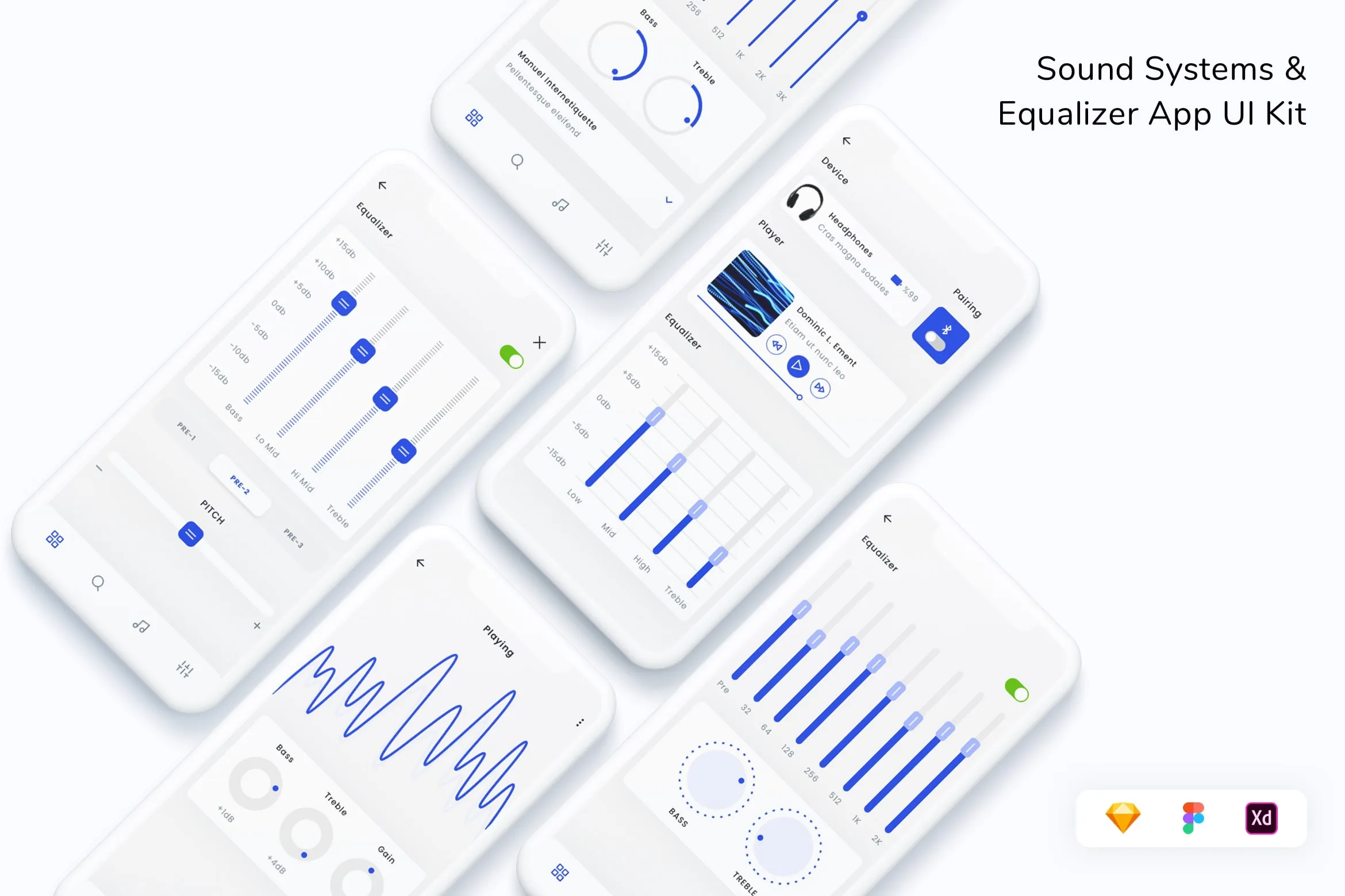 Sound Systems & Equalizer App UI Kit for Figma, Sketch & XD | UIworkshop