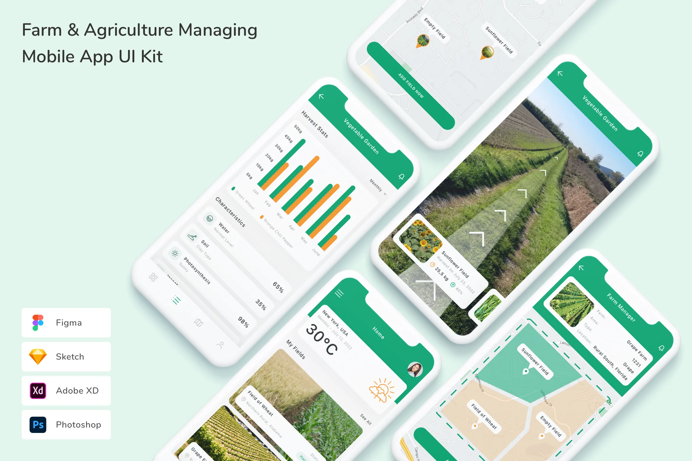 Farm & Agriculture Managing Mobile App UI Kit