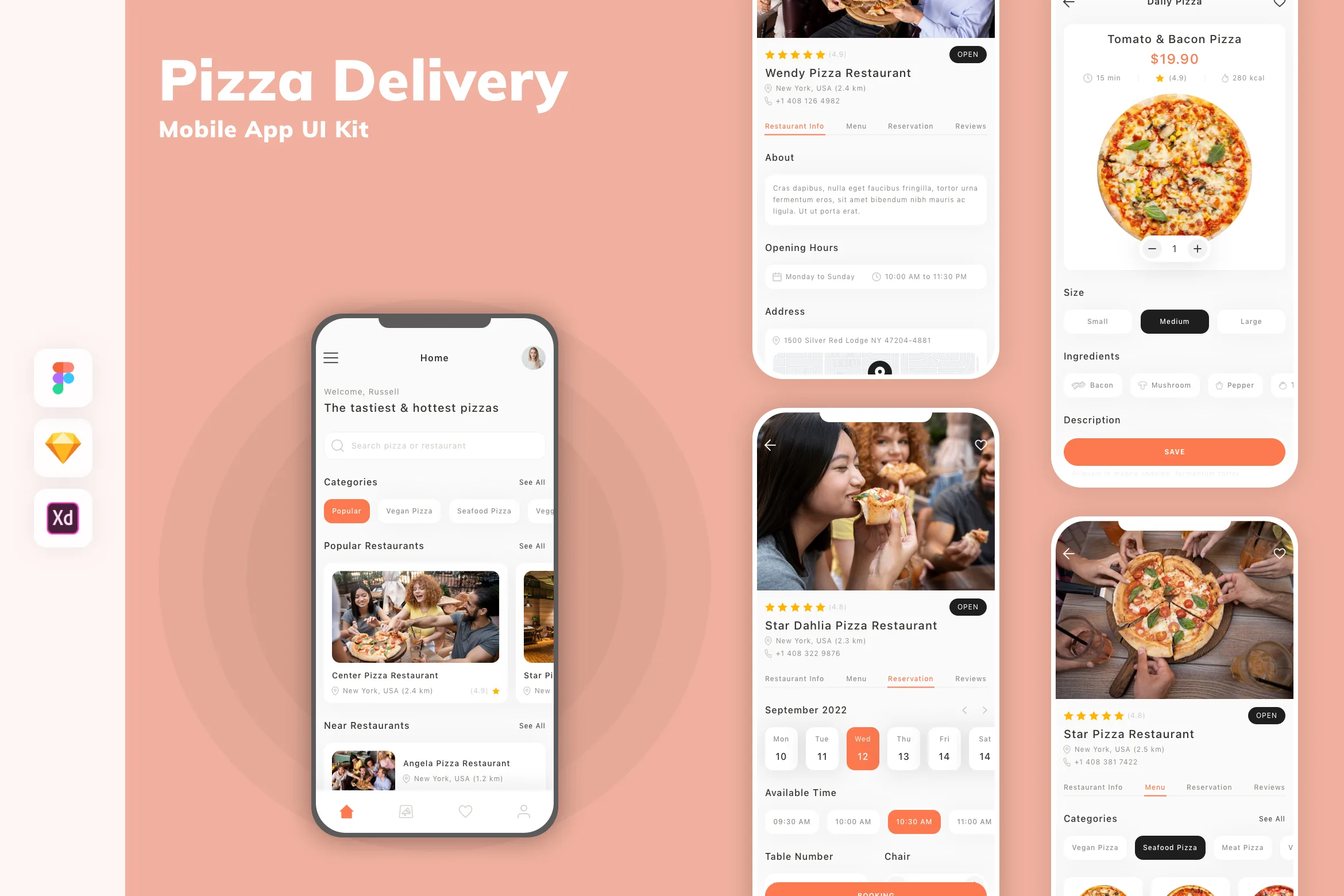 Pizza Delivery Mobile App UI Kit
