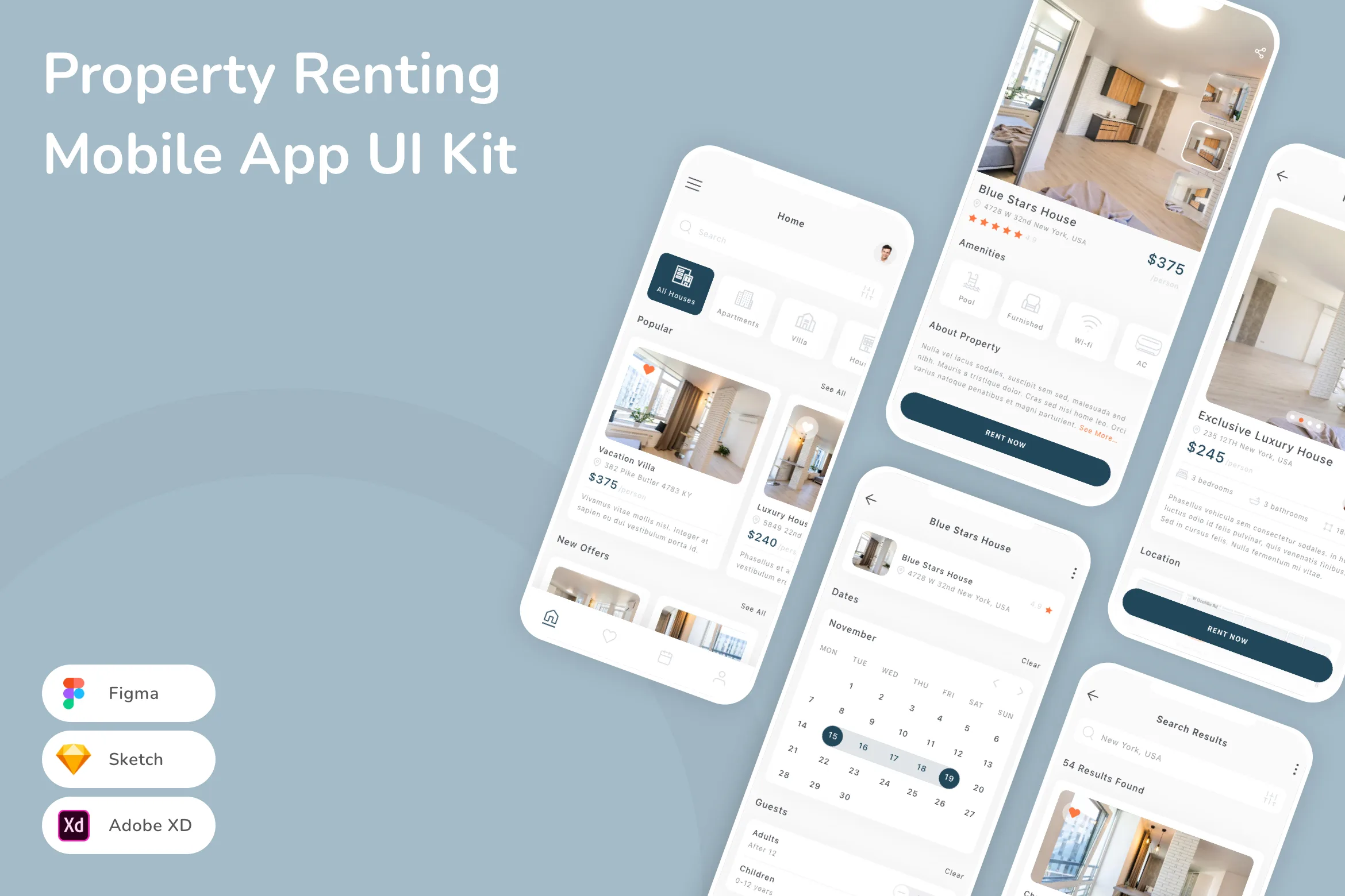 Property Renting Mobile App UI Kit