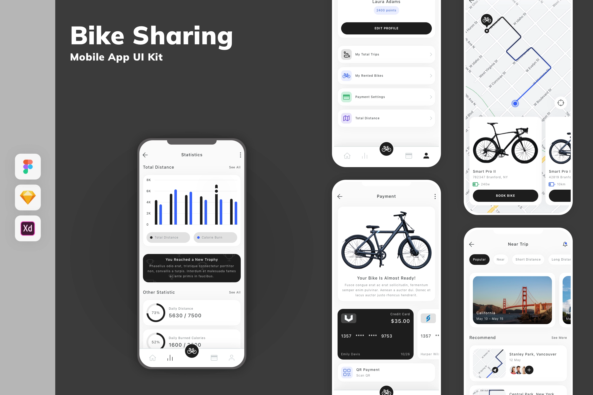Bike Sharing Mobile App UI Kit