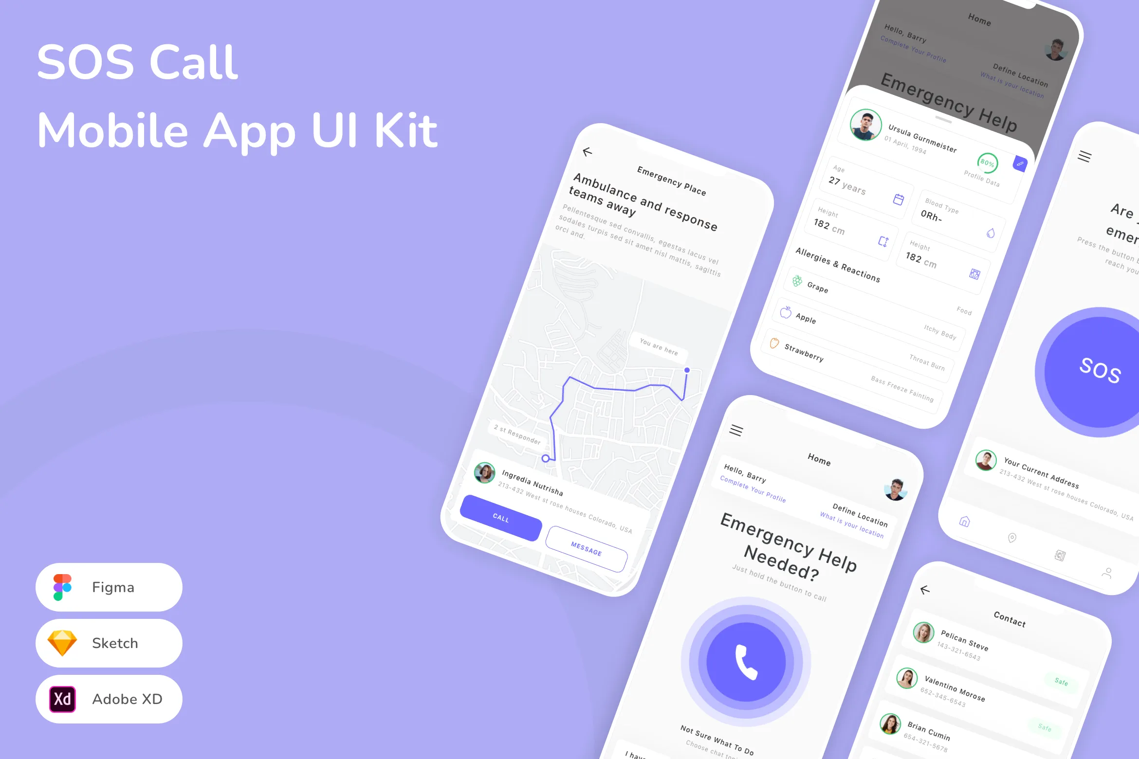 SOS Call Mobile App UI Kit