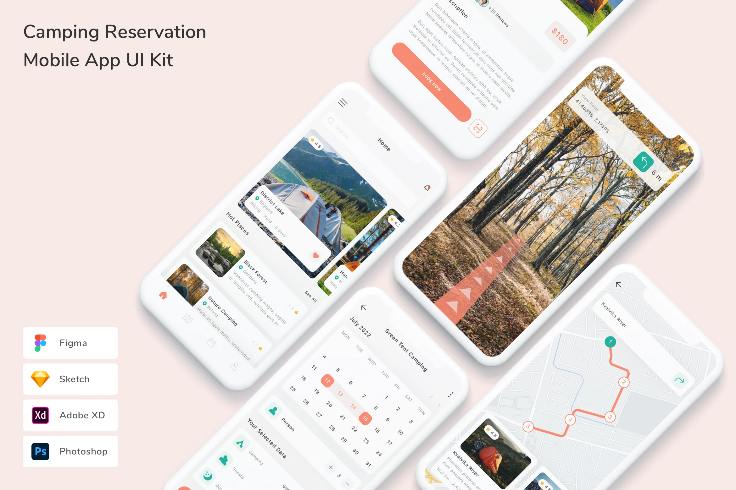 Camping Reservation Mobile App UI Kit