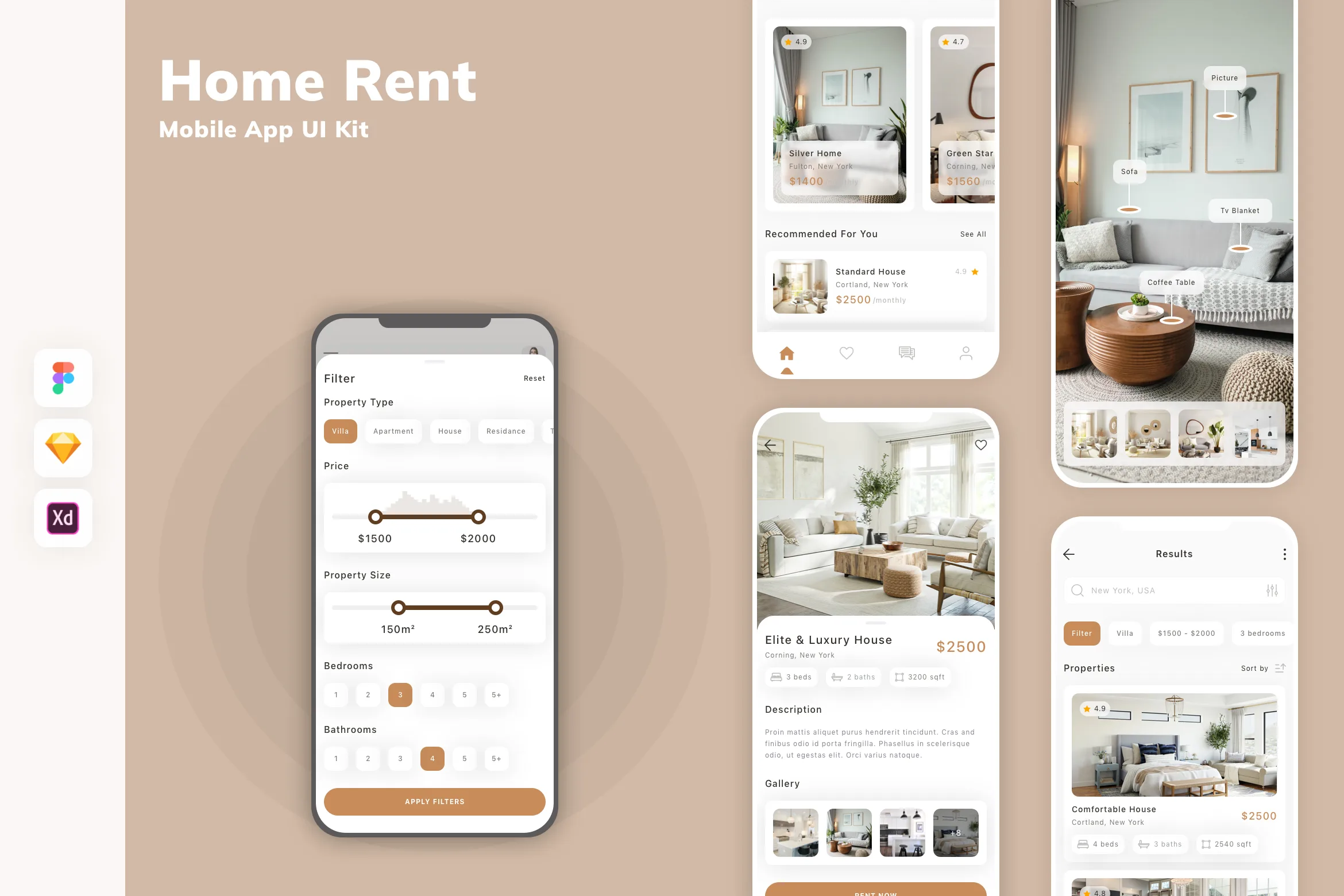 Home Rent Mobile App UI Kit