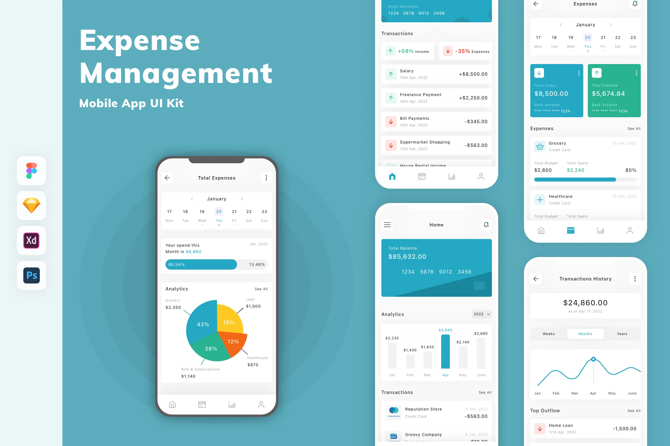Expense Management Mobile App UI Kit