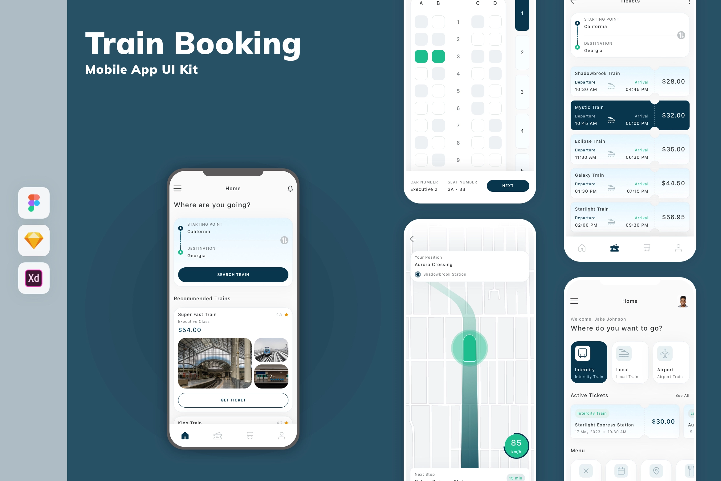Train Booking Mobile App UI Kit