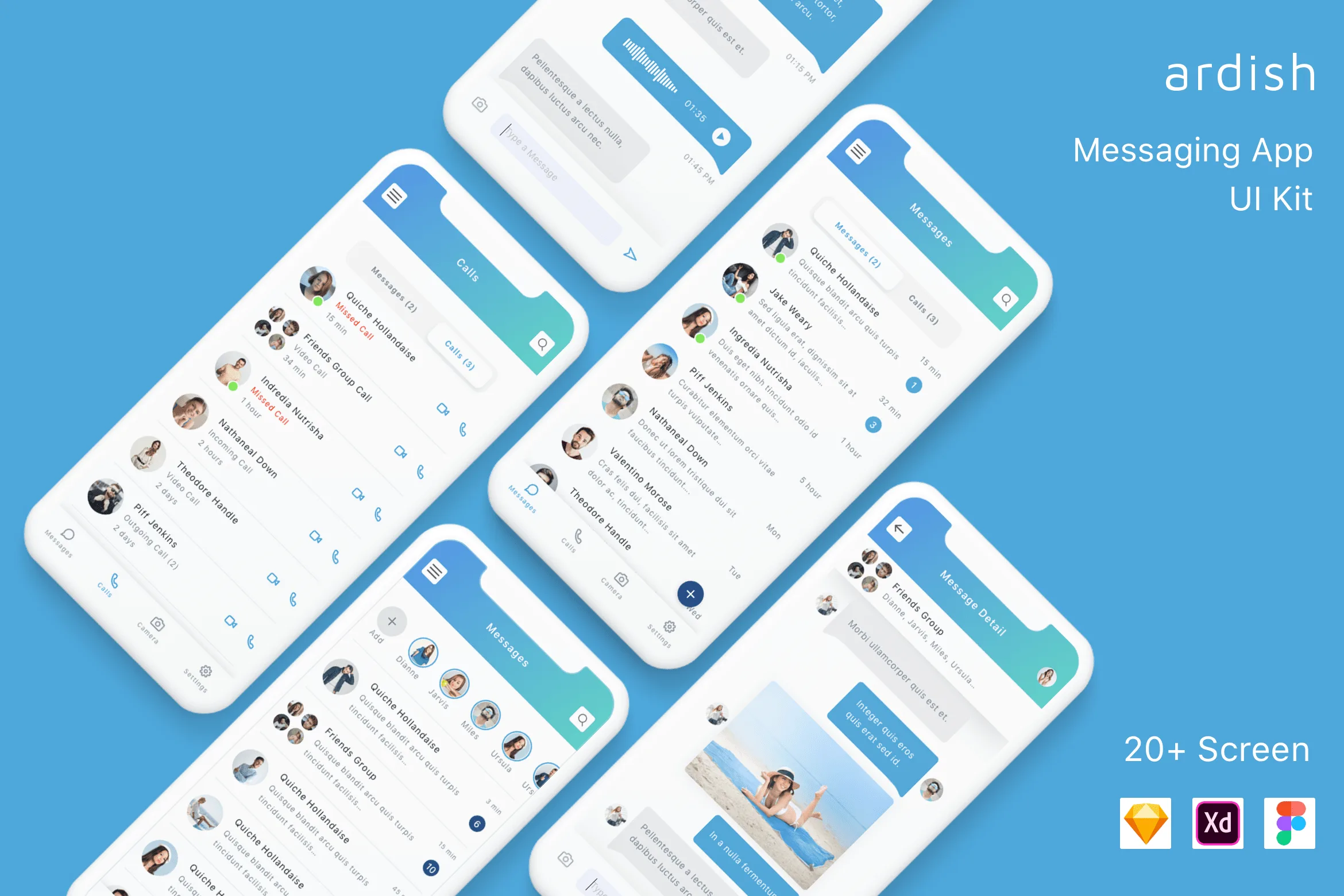 Messaging App UI Kit for Figma, Sketch & XD | UIworkshop