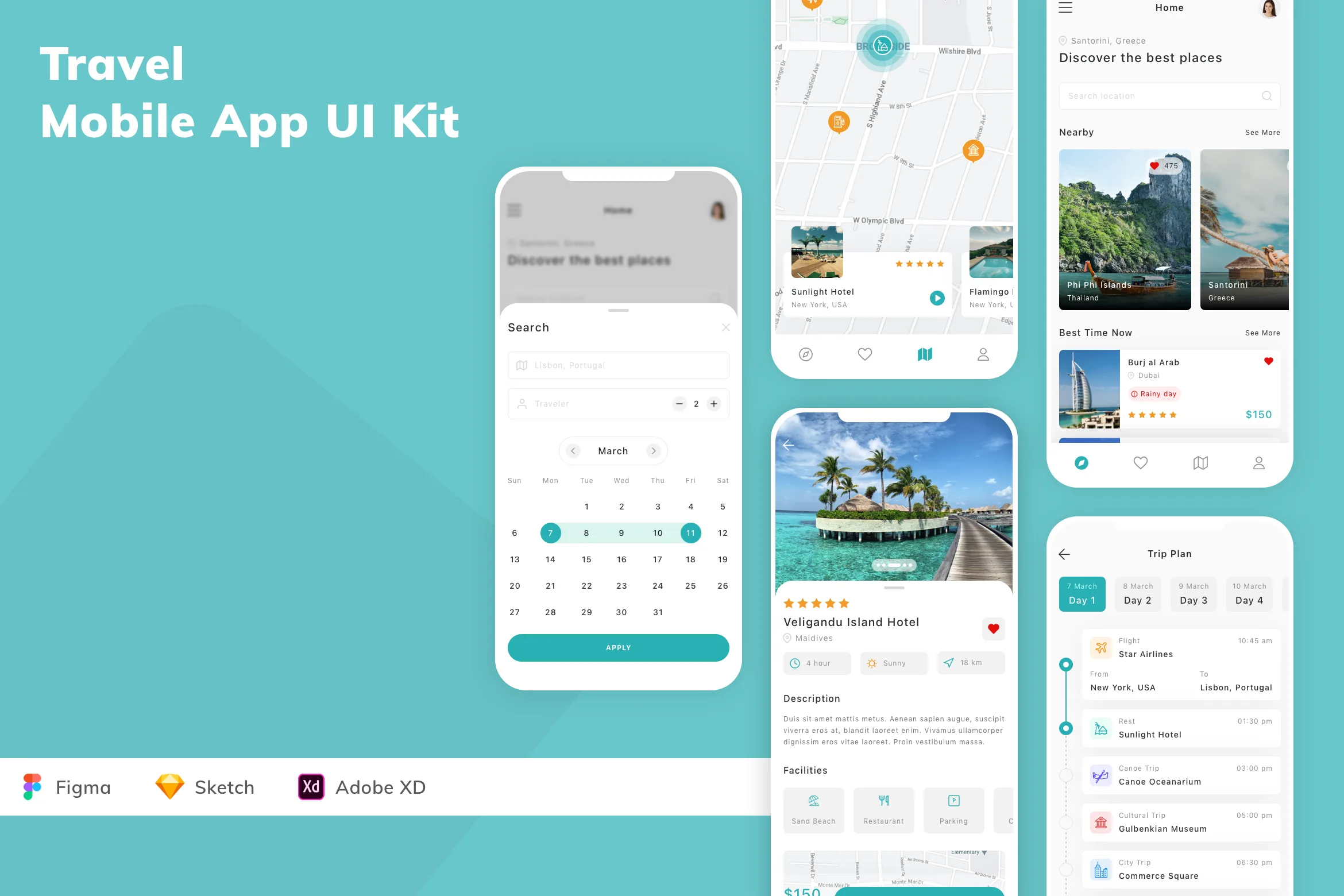 Travel Mobile App UI Kit