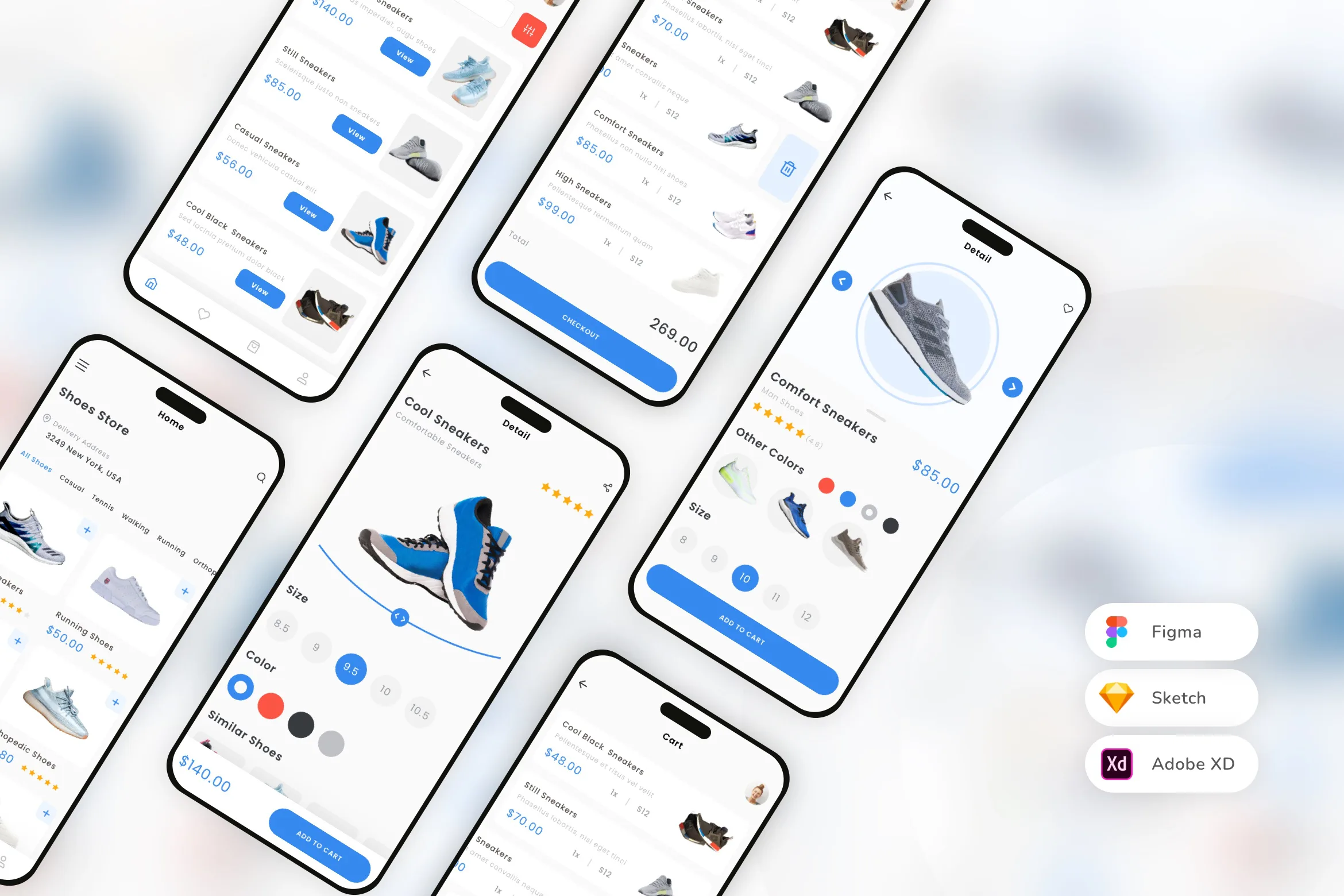 Shoes Store & E-Commerce App UI Kit for Figma, Sketch & XD | UIworkshop