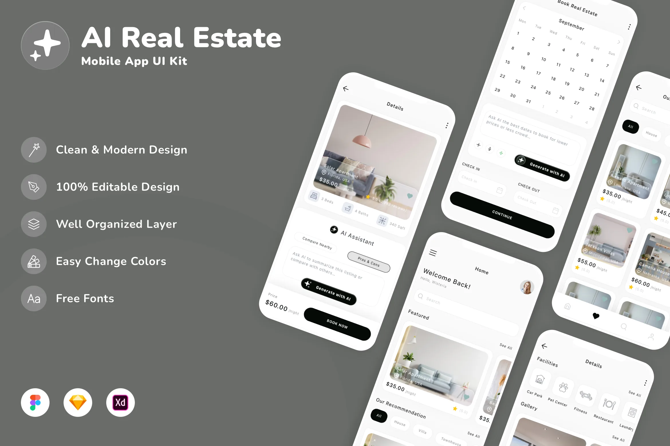 AI Real Estate Mobile App UI Kit
