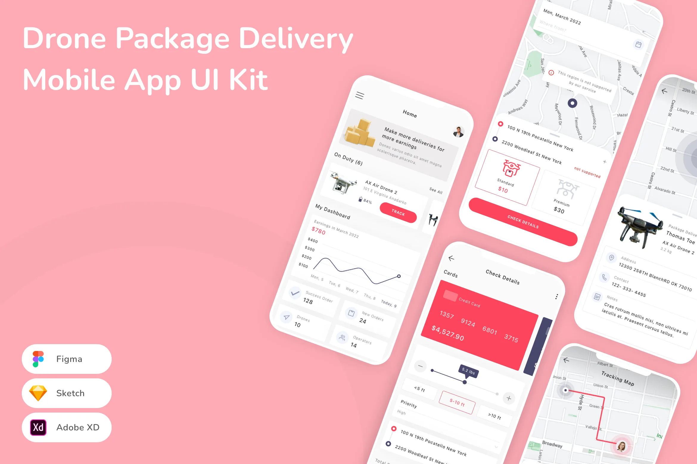Drone Package Delivery Mobile App UI Kit