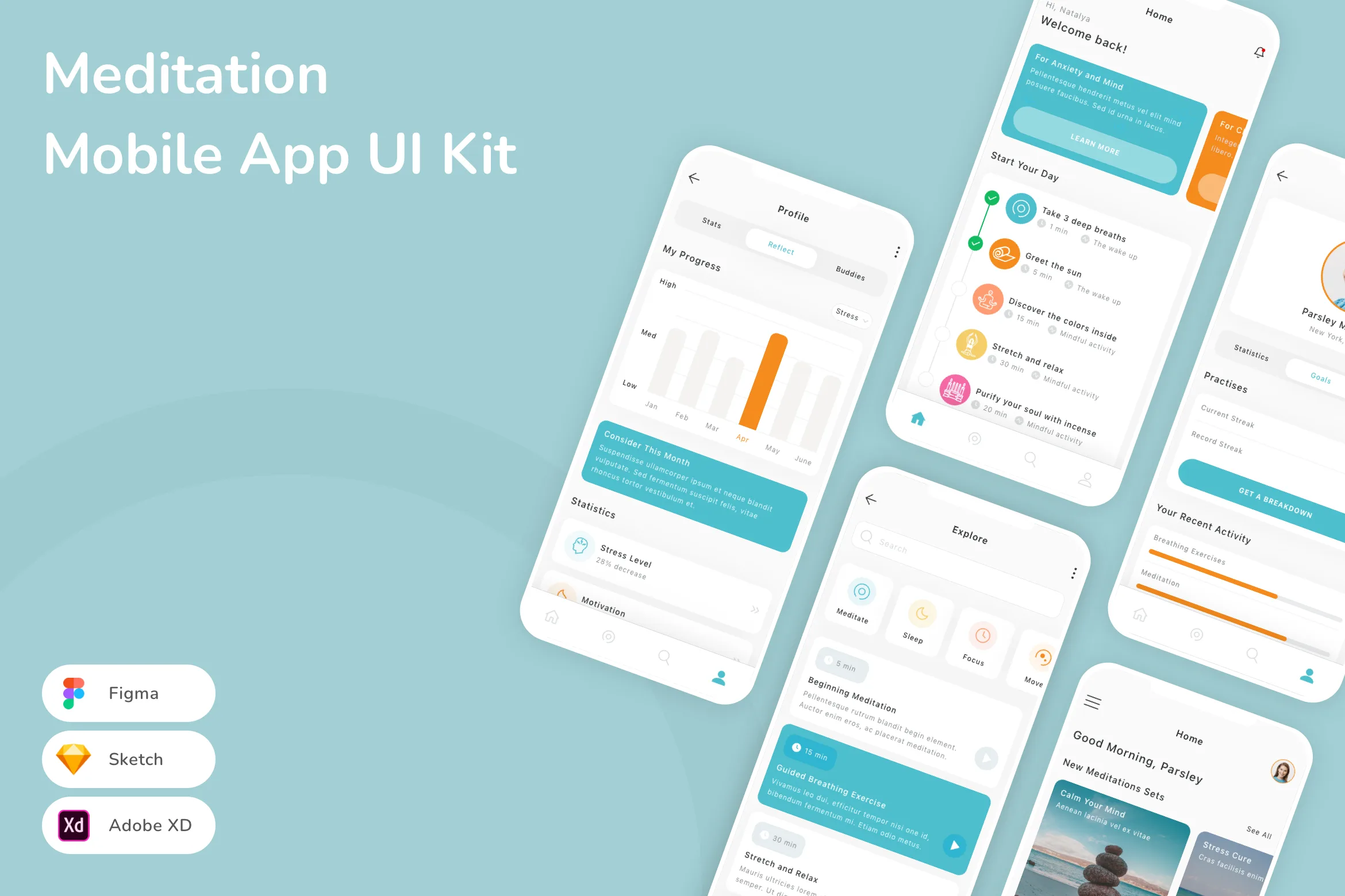 Meditation Mobile App UI Kit