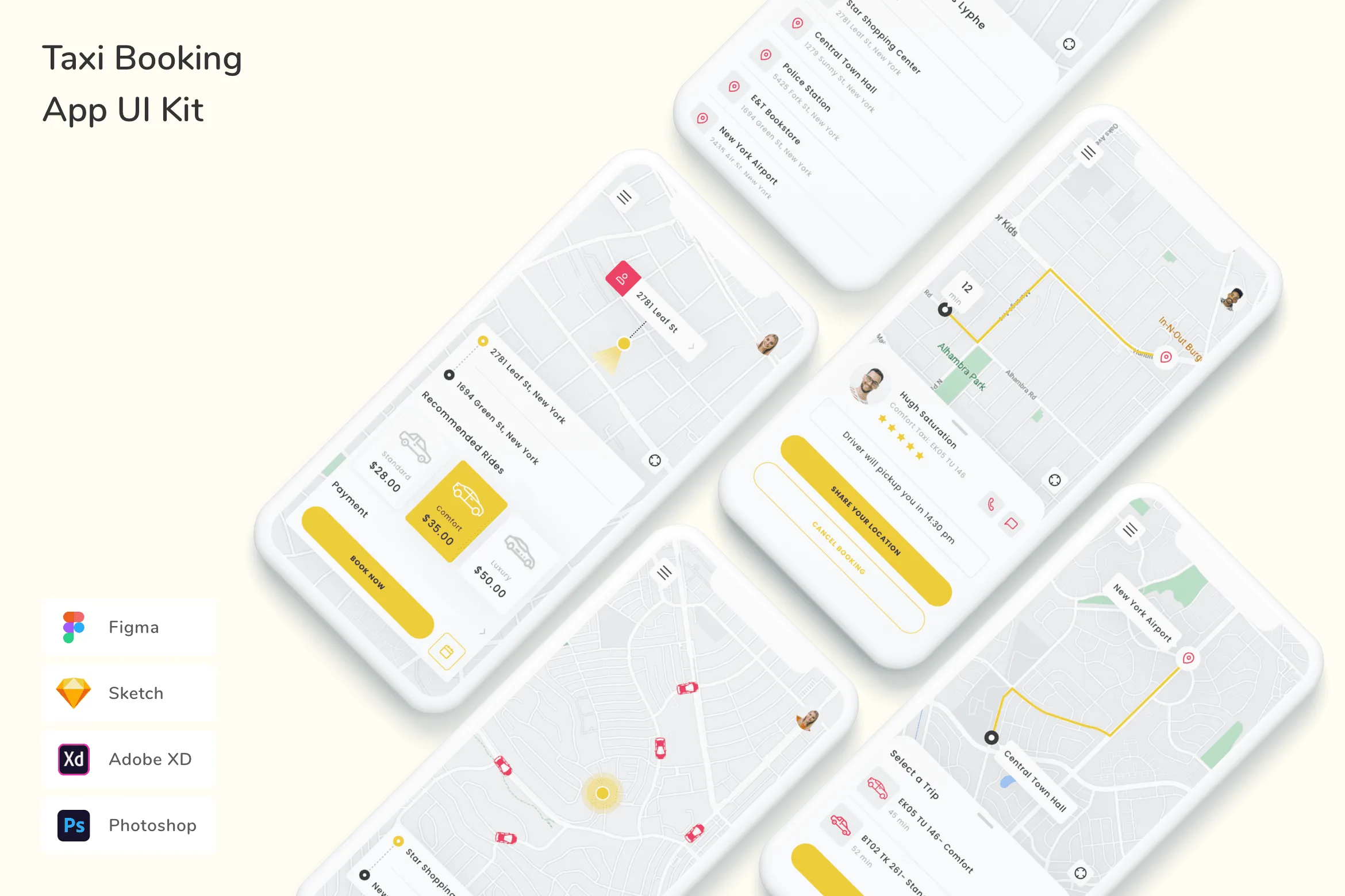 Taxi Booking App UI Kit