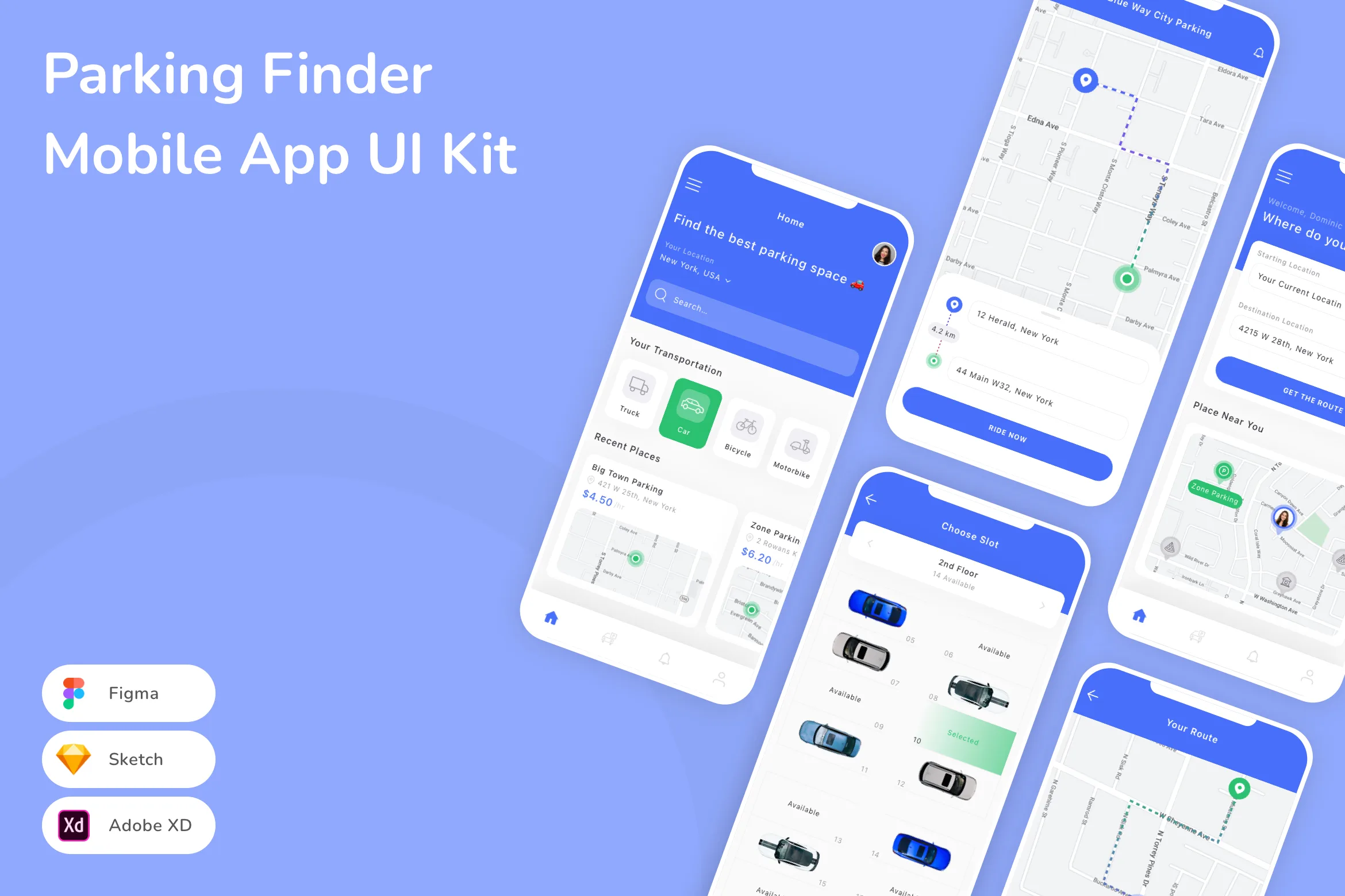 Parking Finder Mobile App UI Kit