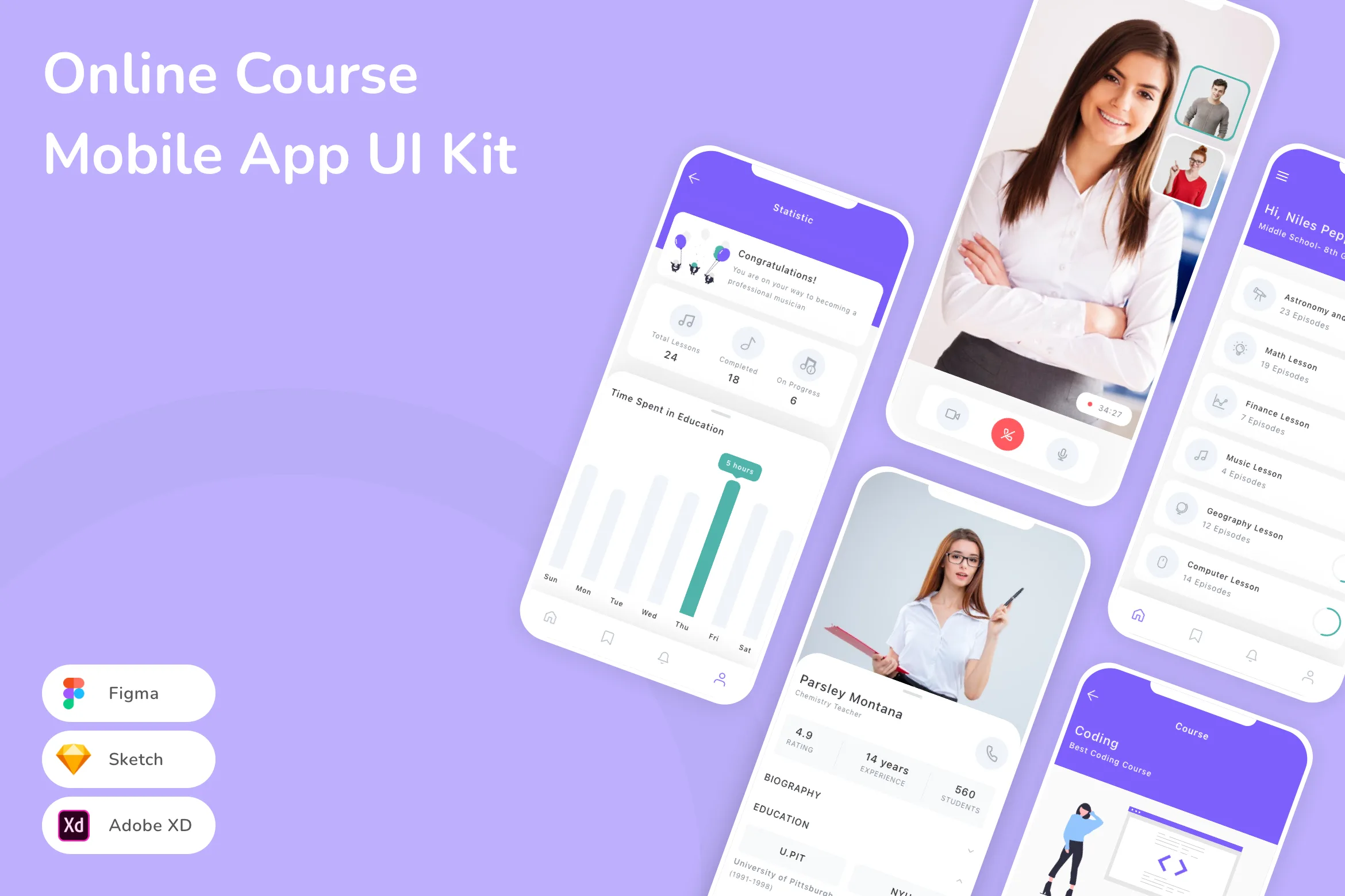 Online Course Mobile App UI Kit