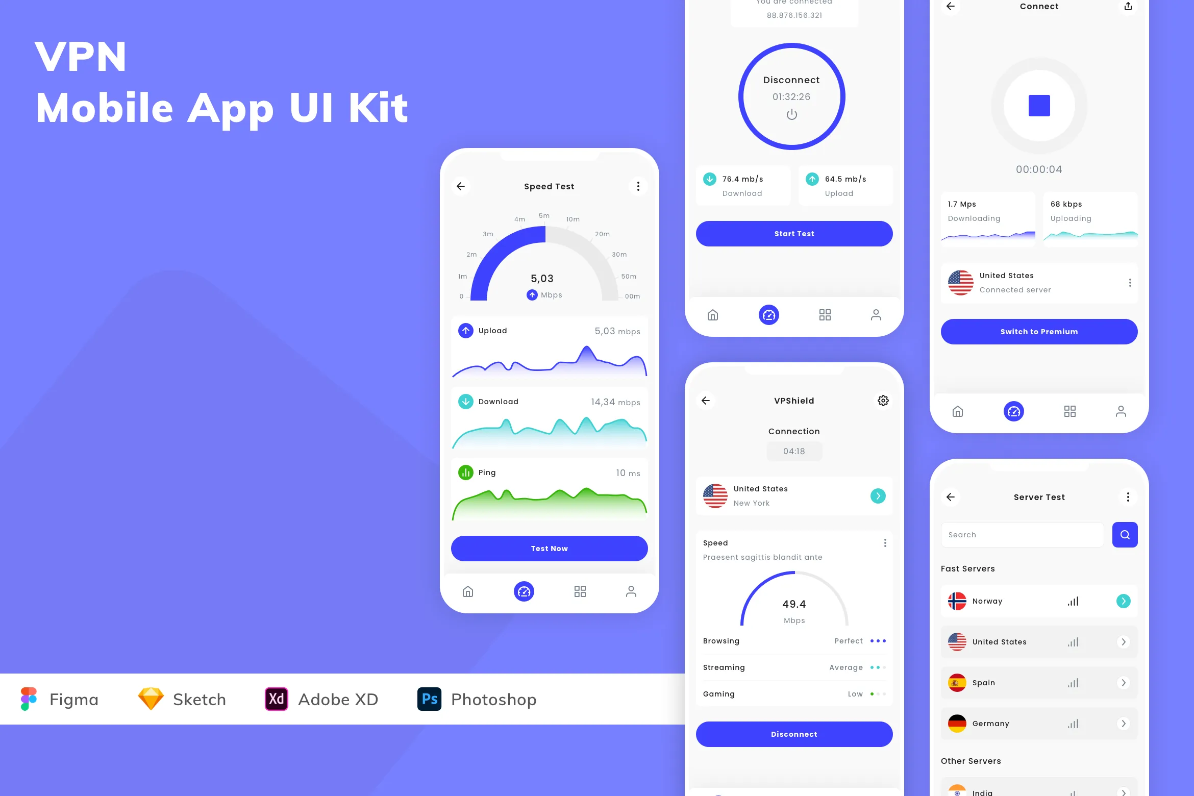 VPN Mobile App UI Kit