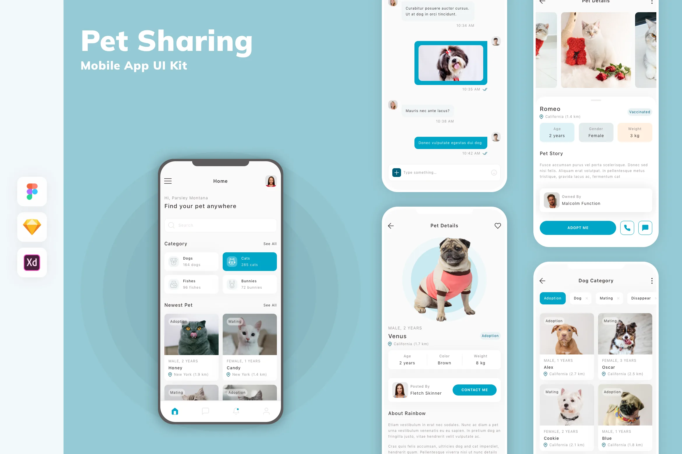 Pet Sharing Mobile App UI Kit
