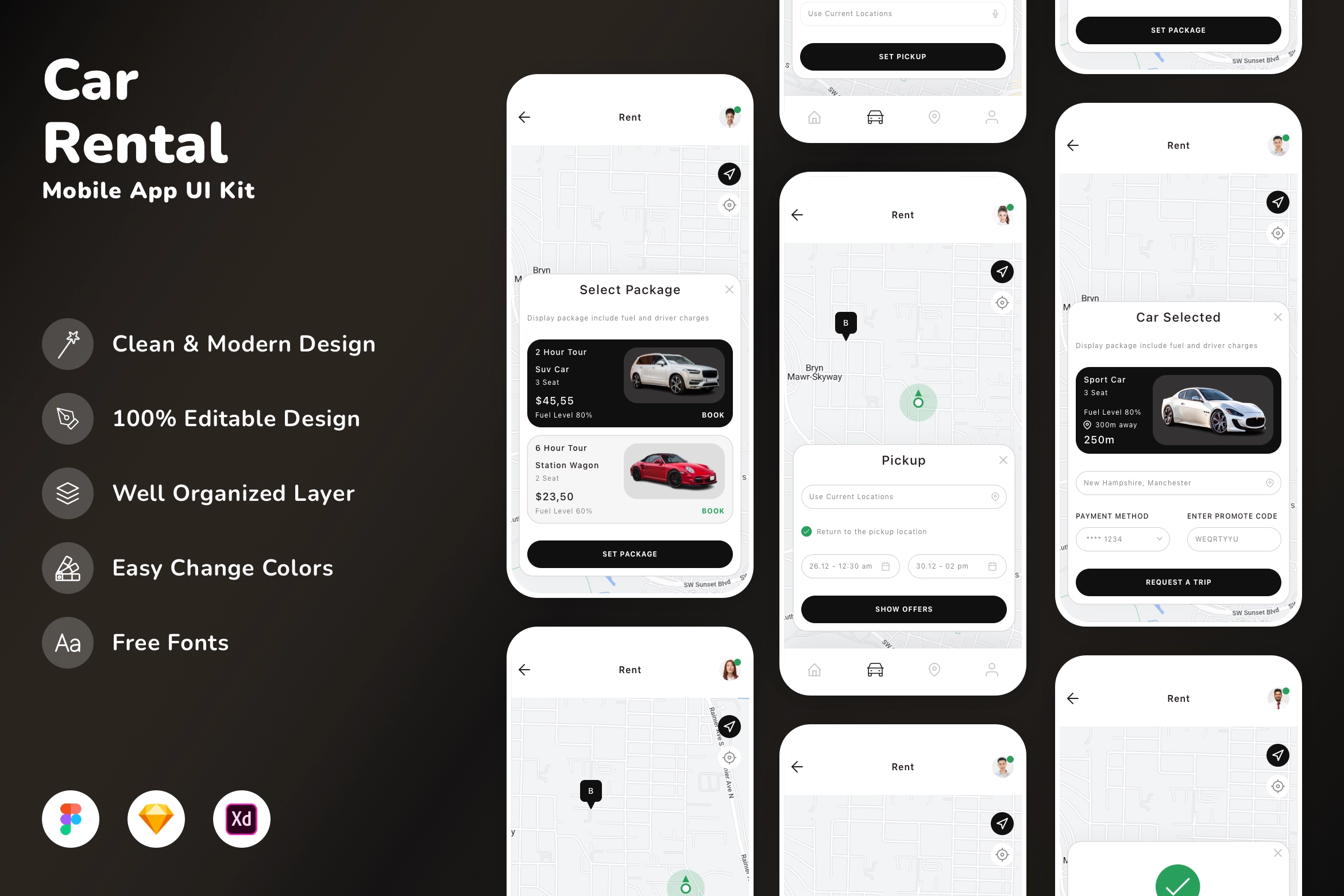 Car Rental Mobile App UI Kit