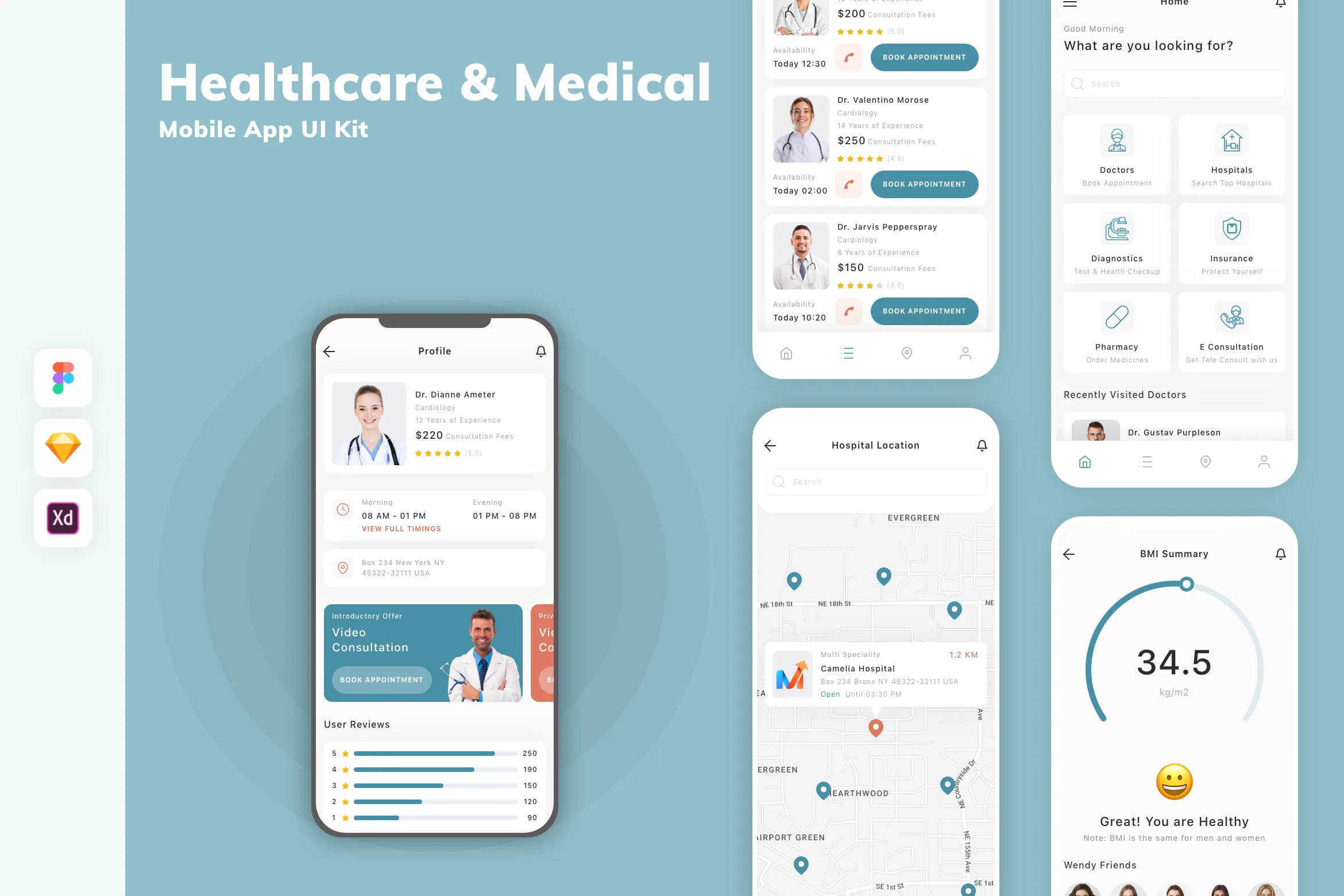 Healthcare & Medical Mobile App UI Kit