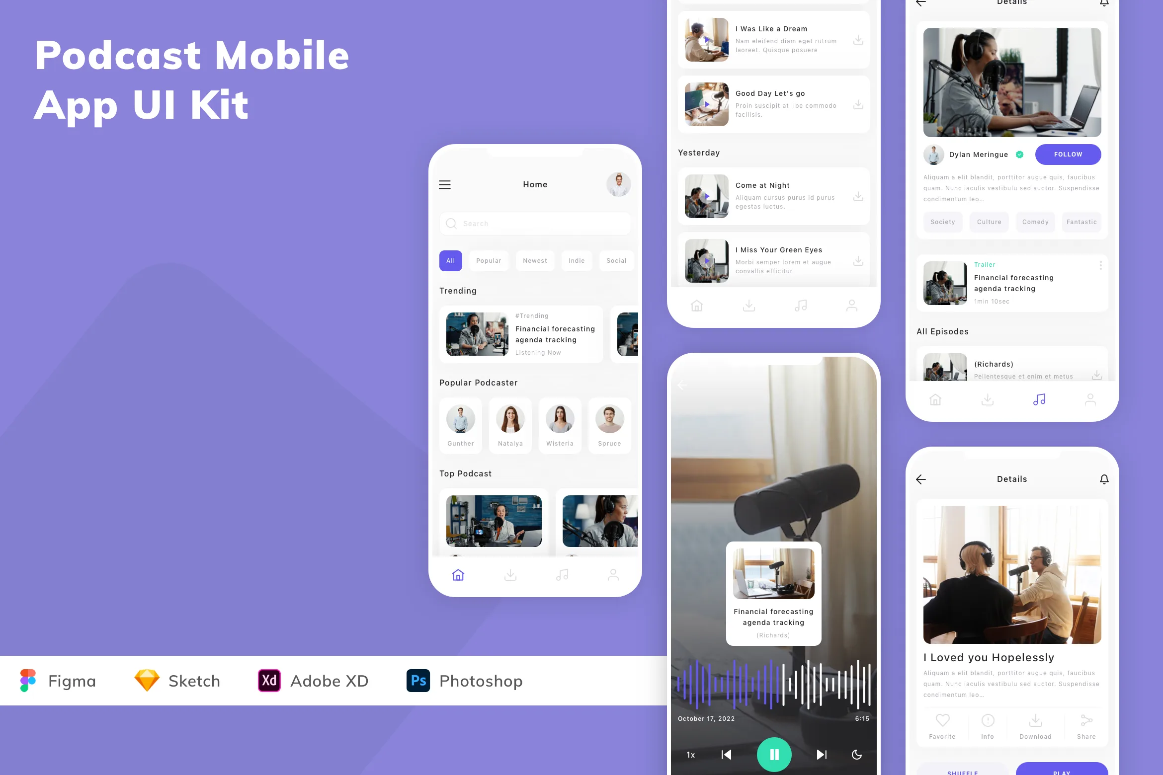 Podcast Mobile App UI Kit