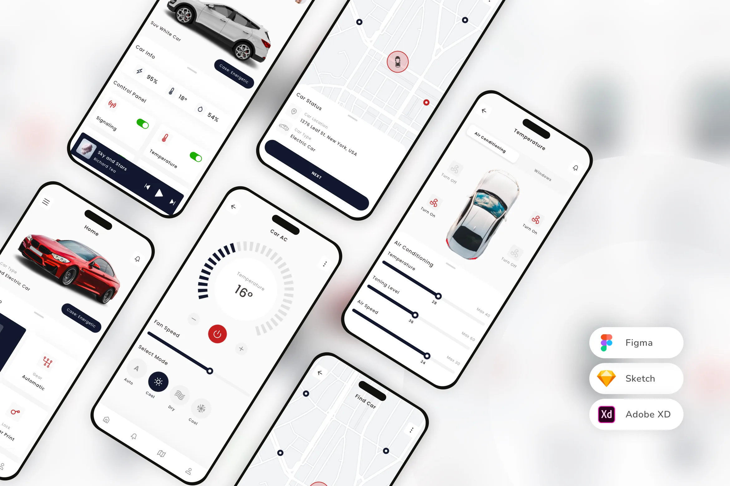 Smart Car Mobile App UI Kit