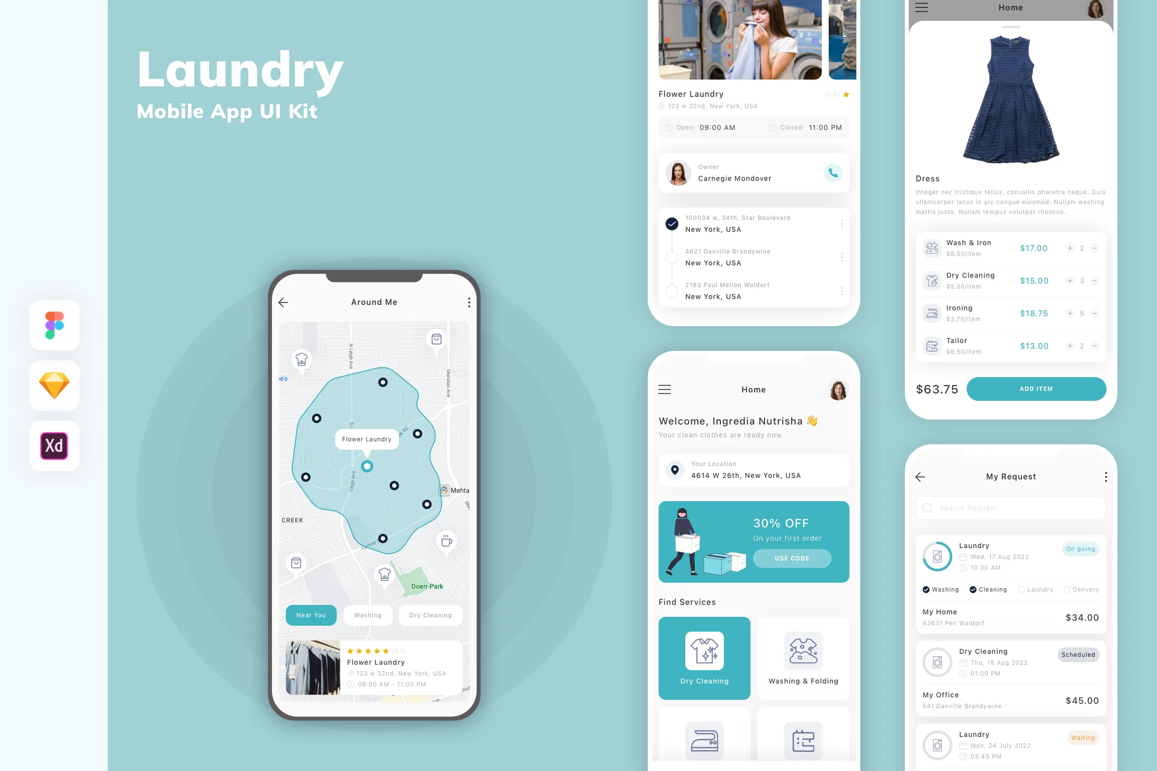 Laundry Mobile App UI Kit