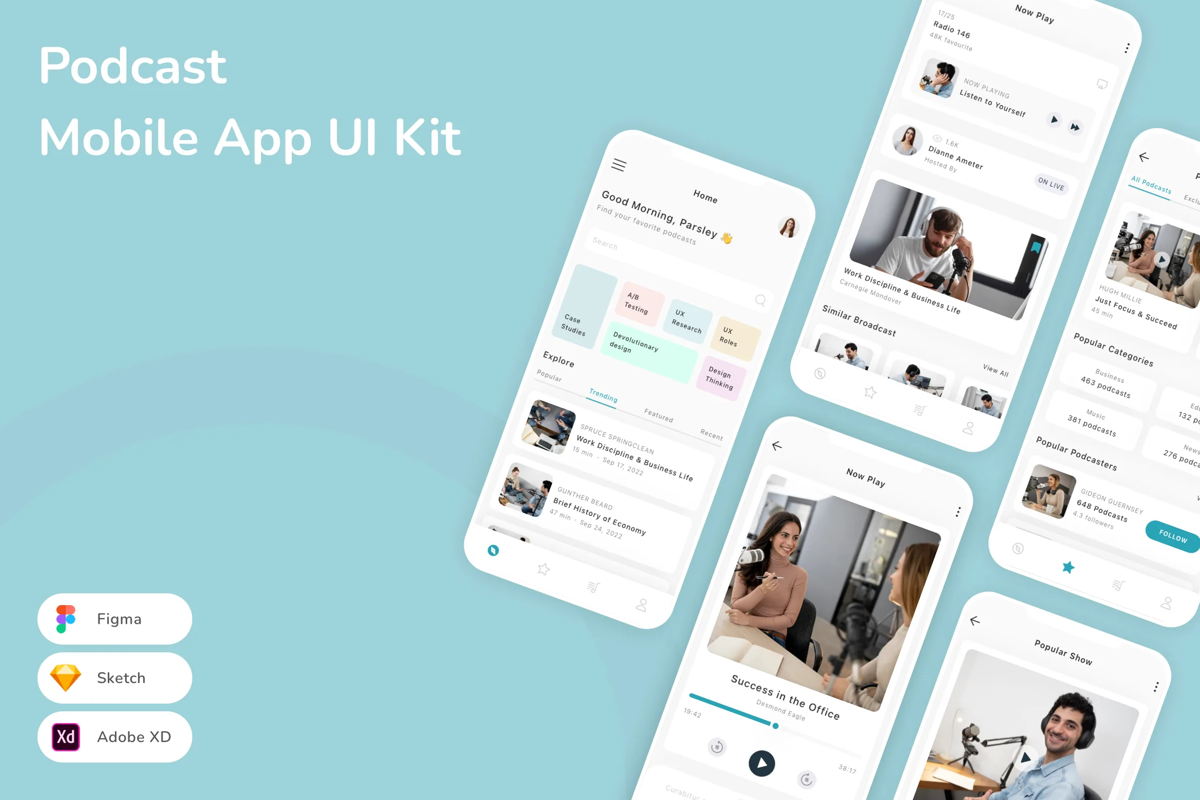Podcast Mobile App UI Kit