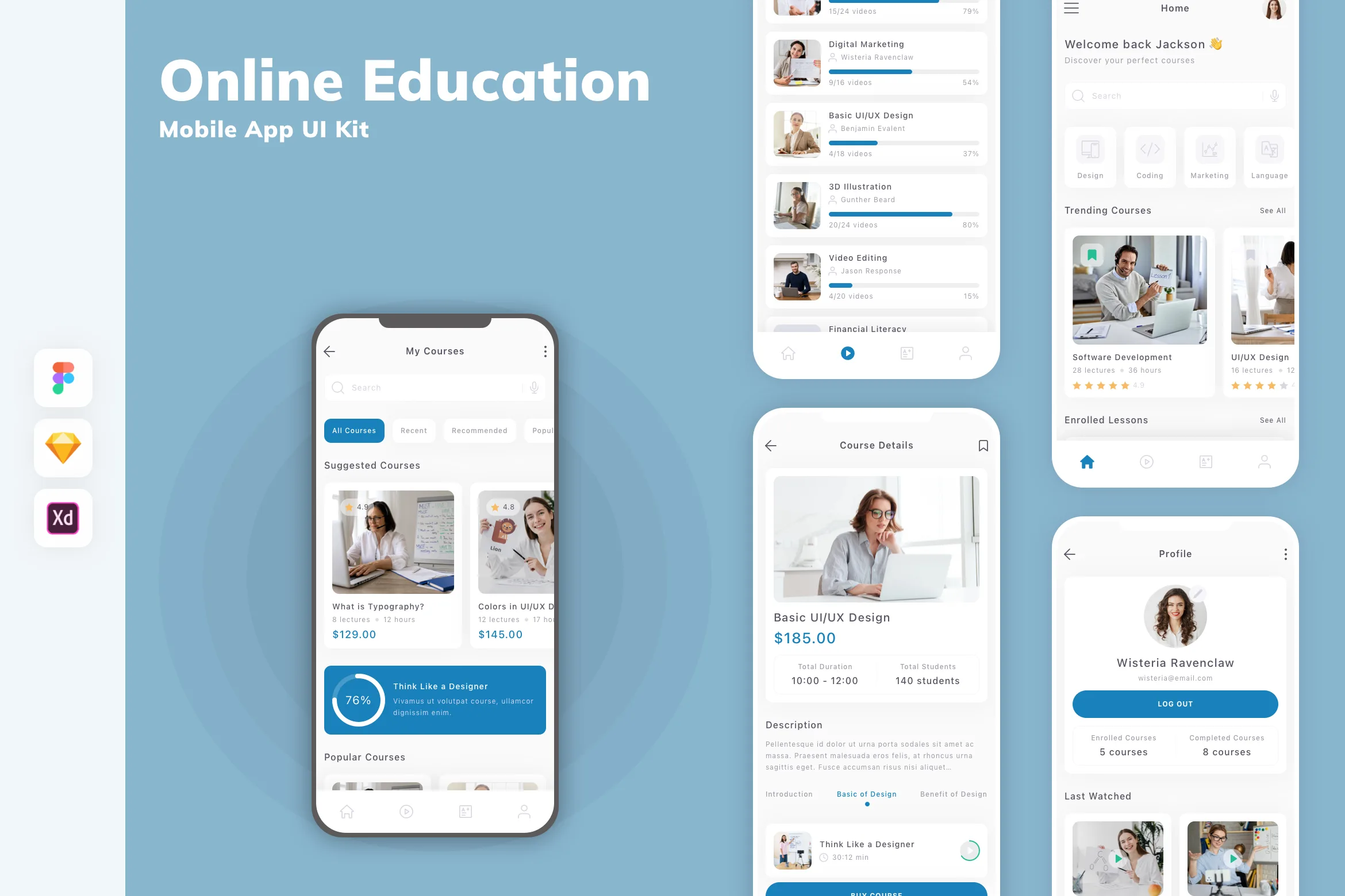 Online Education Mobile App UI Kit