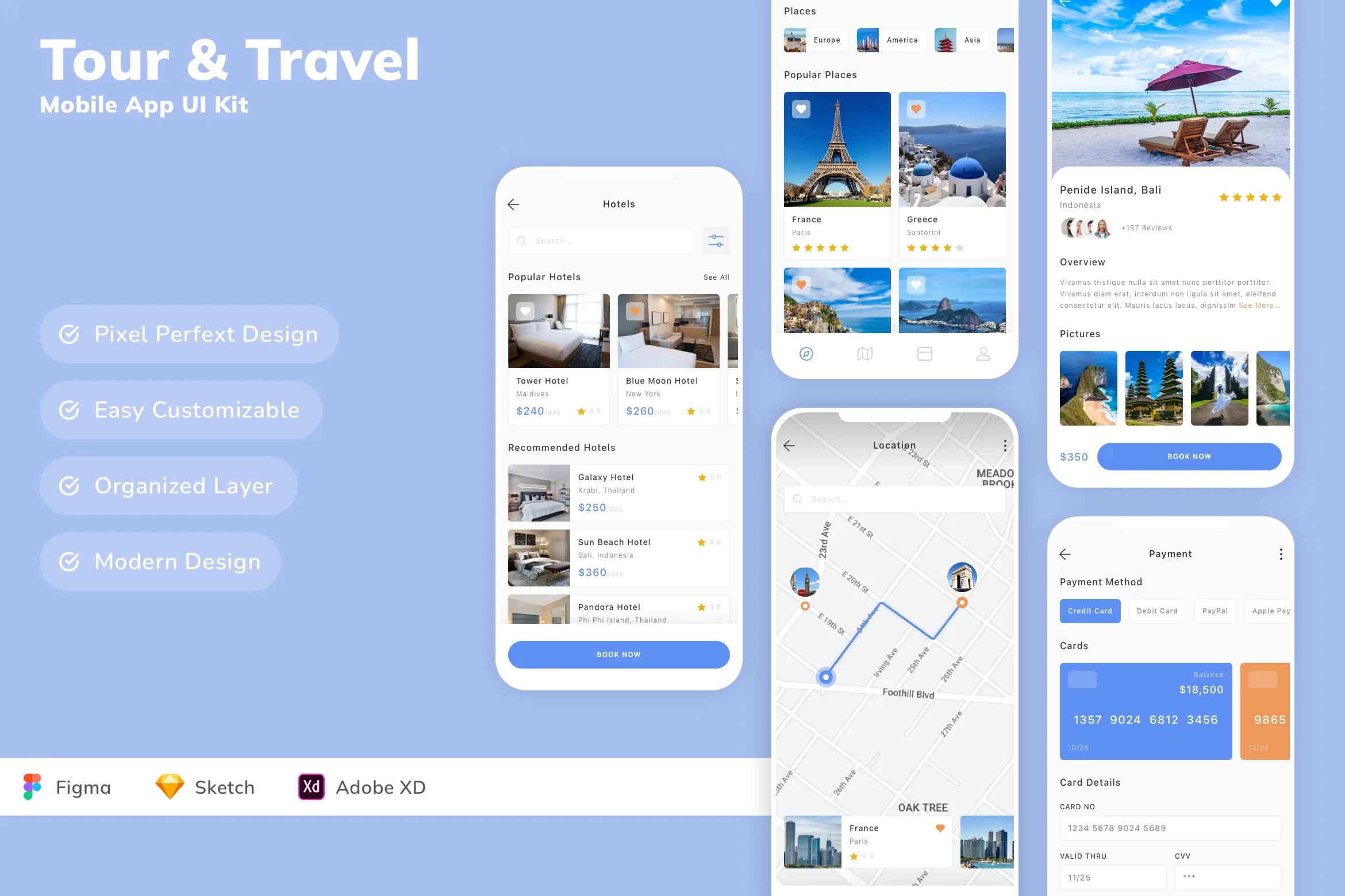 Tour & Travel Mobile App UI Kit