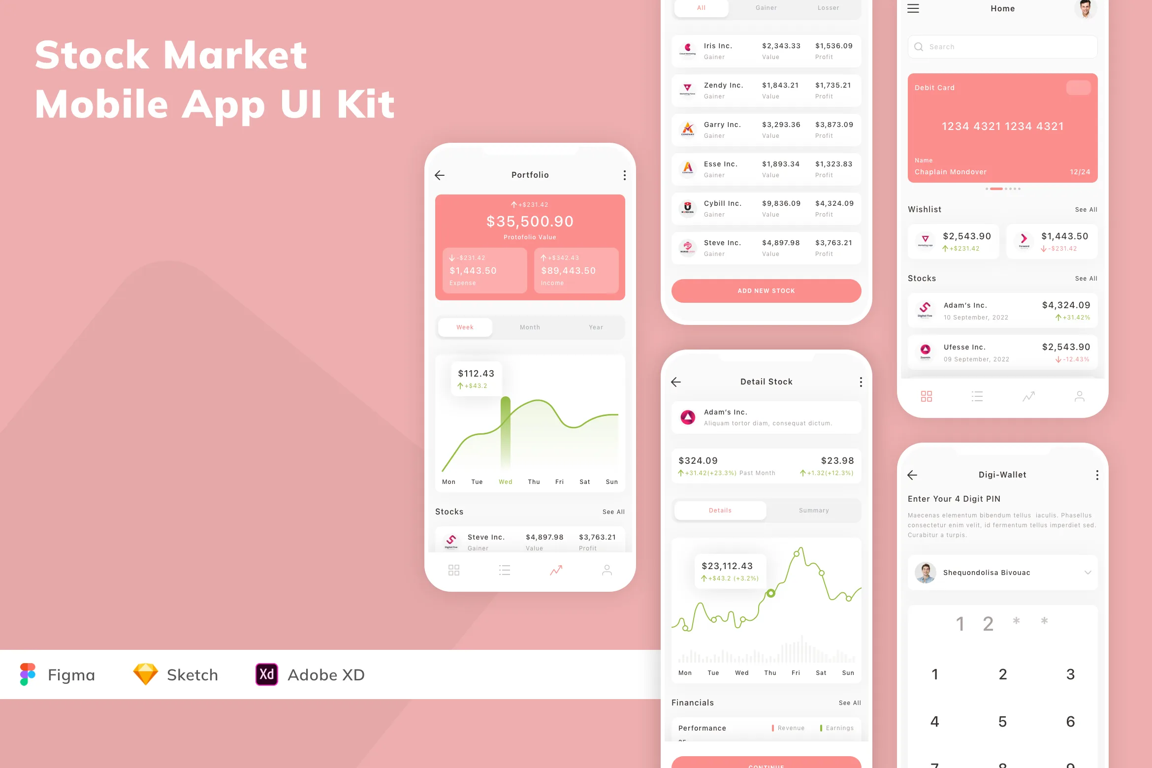 Stock Market Mobile App UI Kit