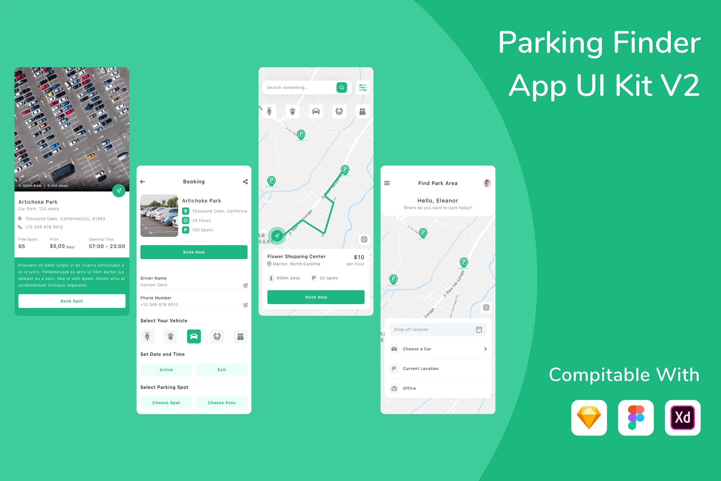 Parking Finder App UI Kit V2